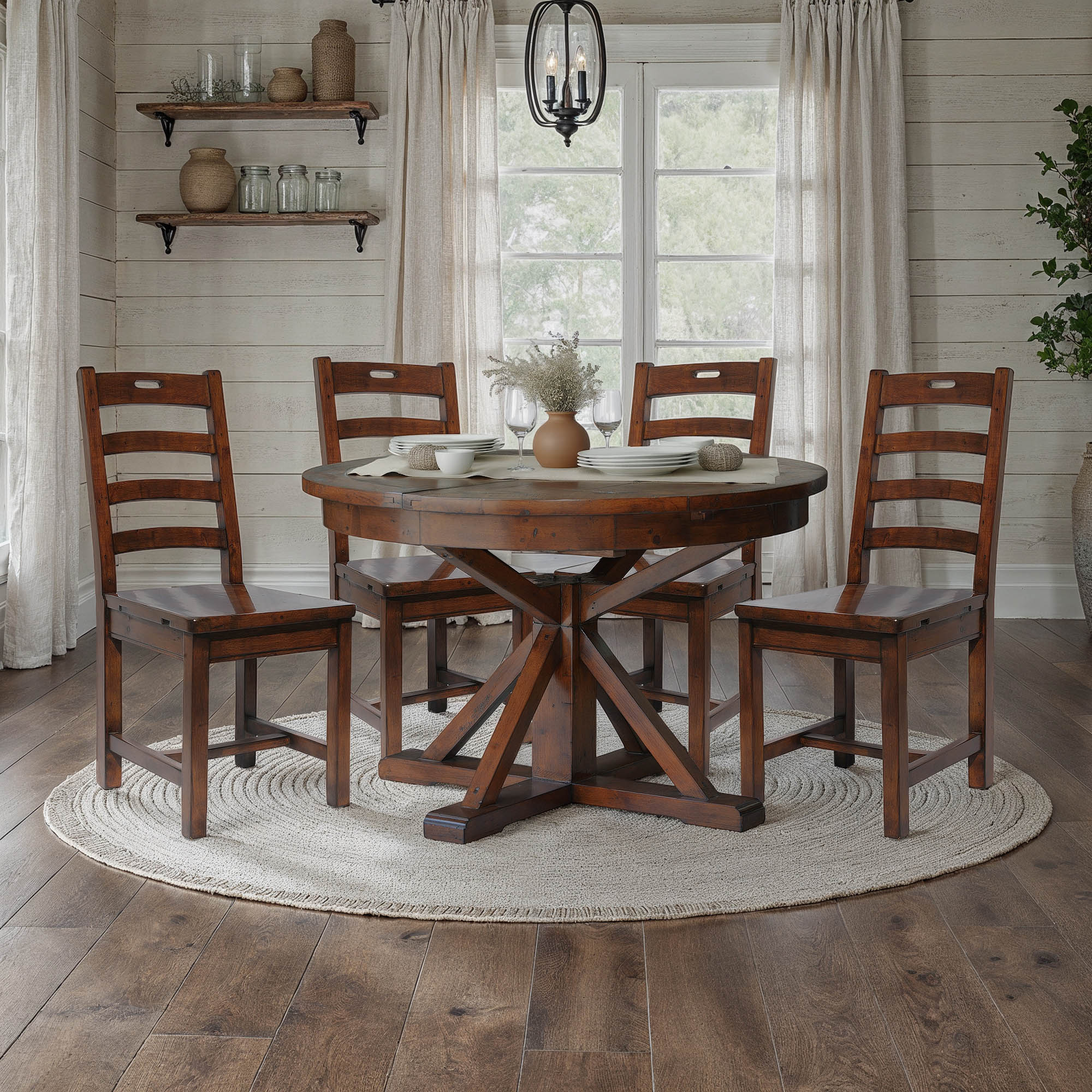 Irish Coast Round 47/63" Extension Dining Table - African Dusk - Image 5