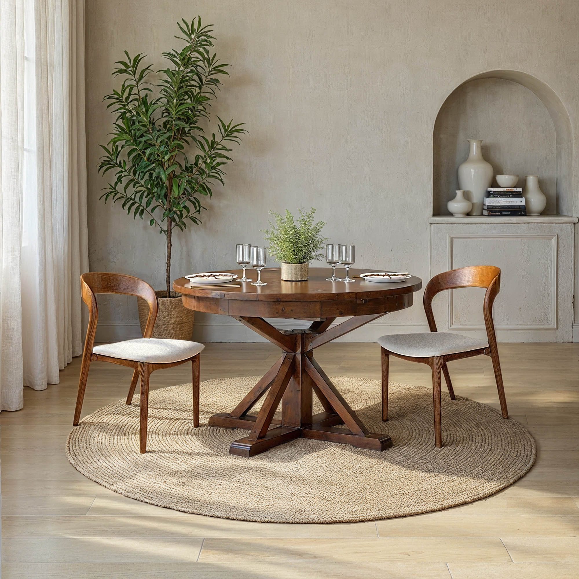 Irish Coast Round 47/63" Extension Dining Table - African Dusk - Image 6