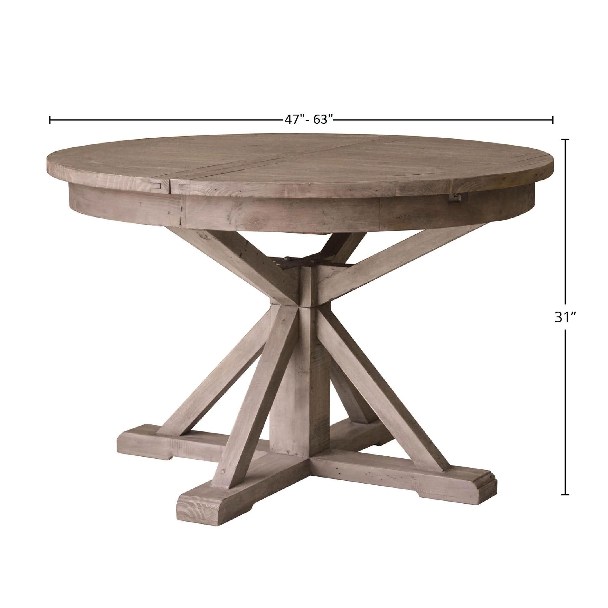 Irish Coast Round 47/63" Extension Dining Table - Rustic Sundried - Image 3