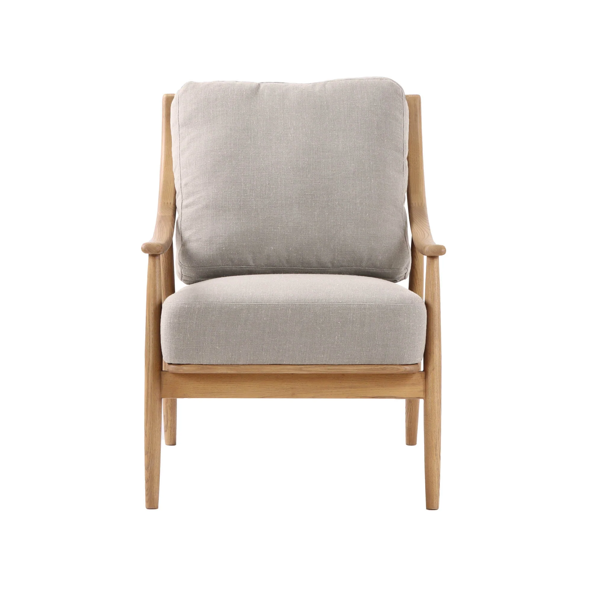 Kinsley Club Chair - Light Linen/ Natural Frame - Image 3