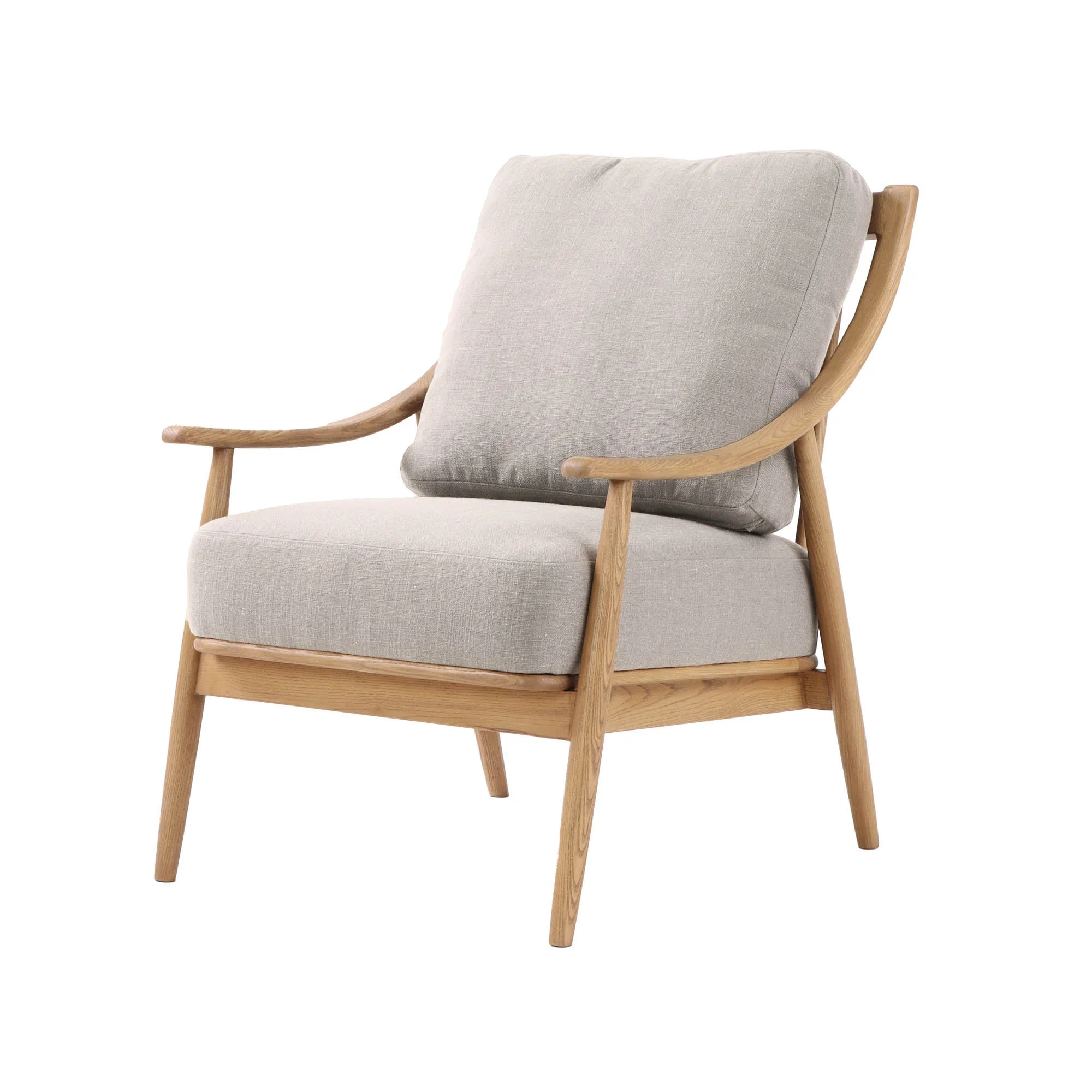 Kinsley Club Chair - Light Linen/ Natural Frame - Image 5