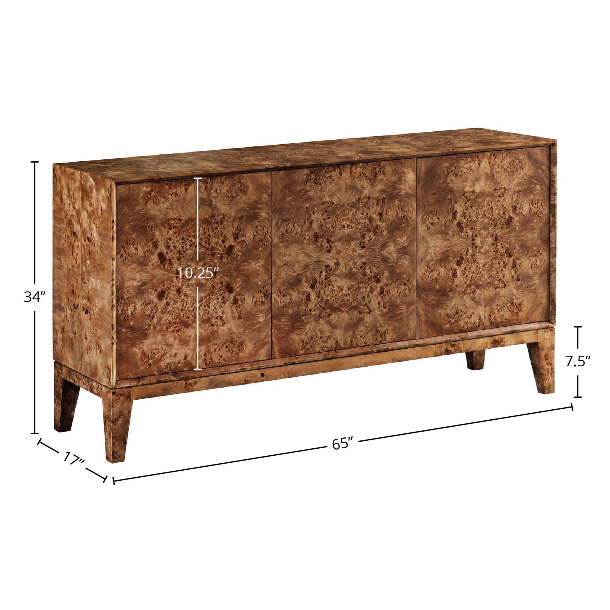 Mappa 3 Door Sideboard - Dark Burl - Image 3