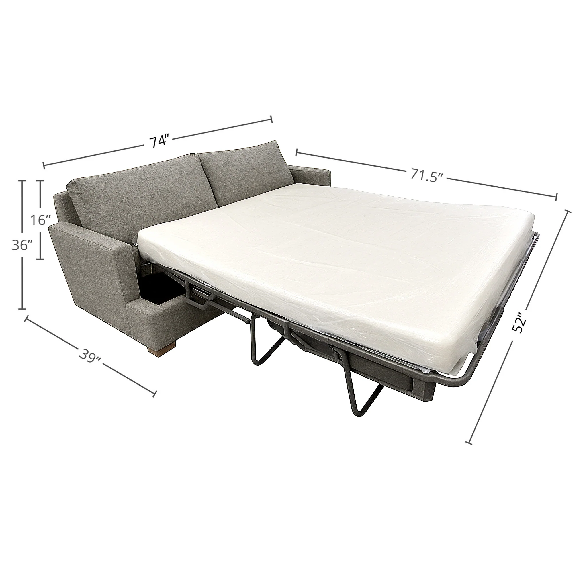 Martha Double Sofa Bed - Pepper Grey (Performance) - Image 3