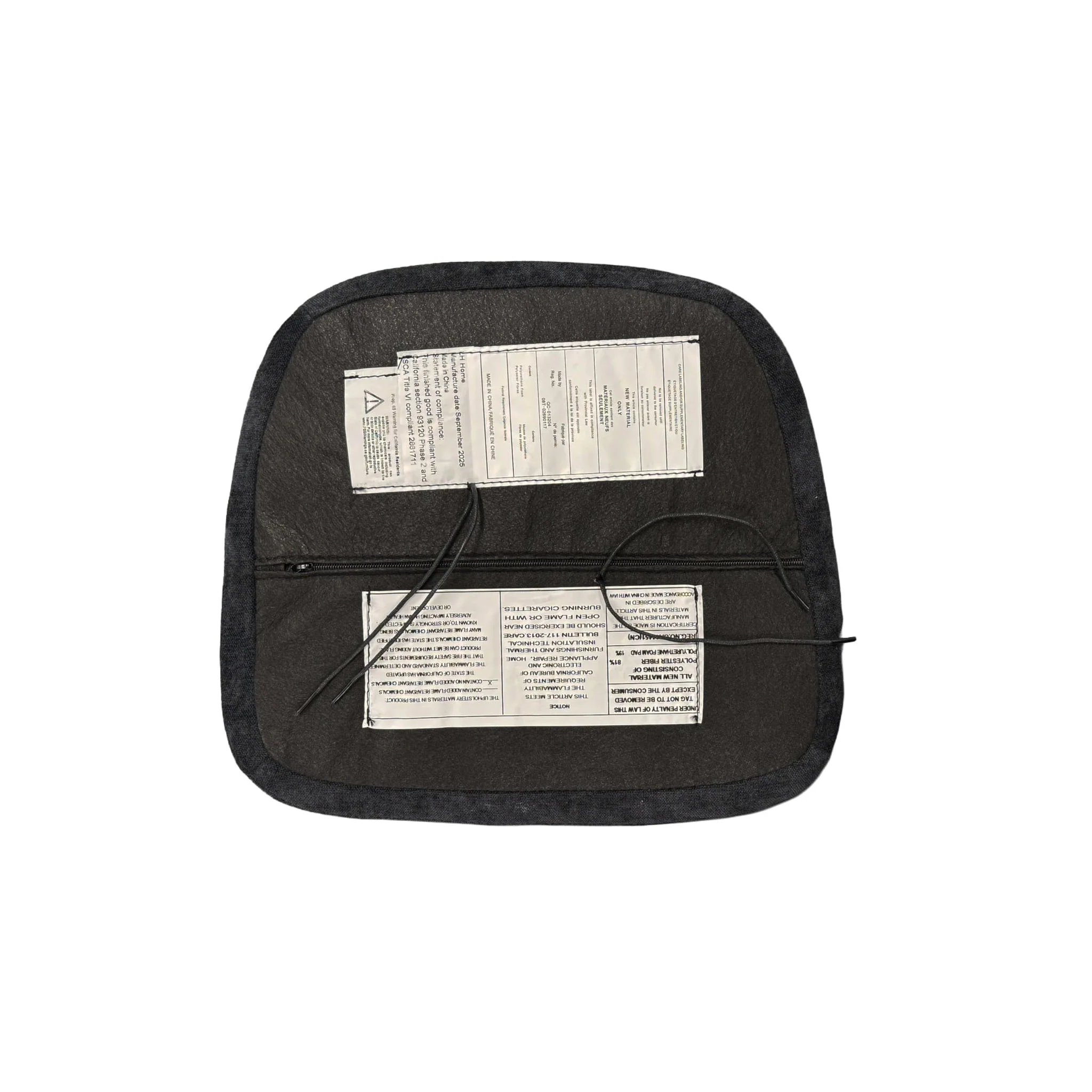 Metal Crossback Fabric Cushion Seat - Black - Image 2