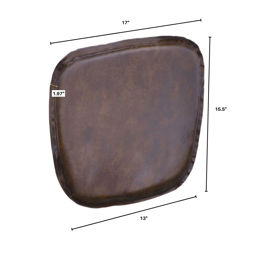 Metal Crossback Chair with Vintage Brown Seat Cushion - Image 3