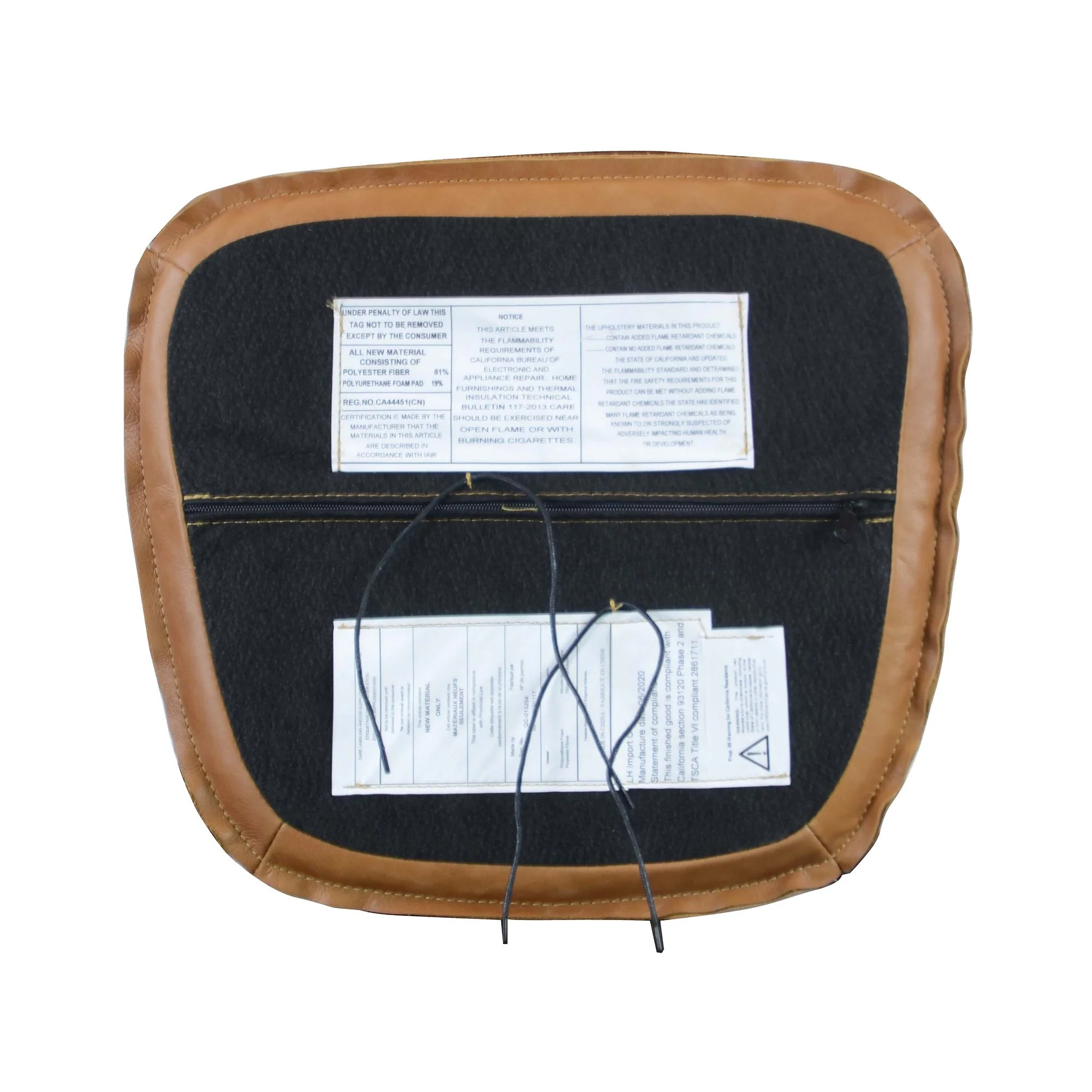 Metal Crossback Leather Cushion Seat - Cognac - Image 3