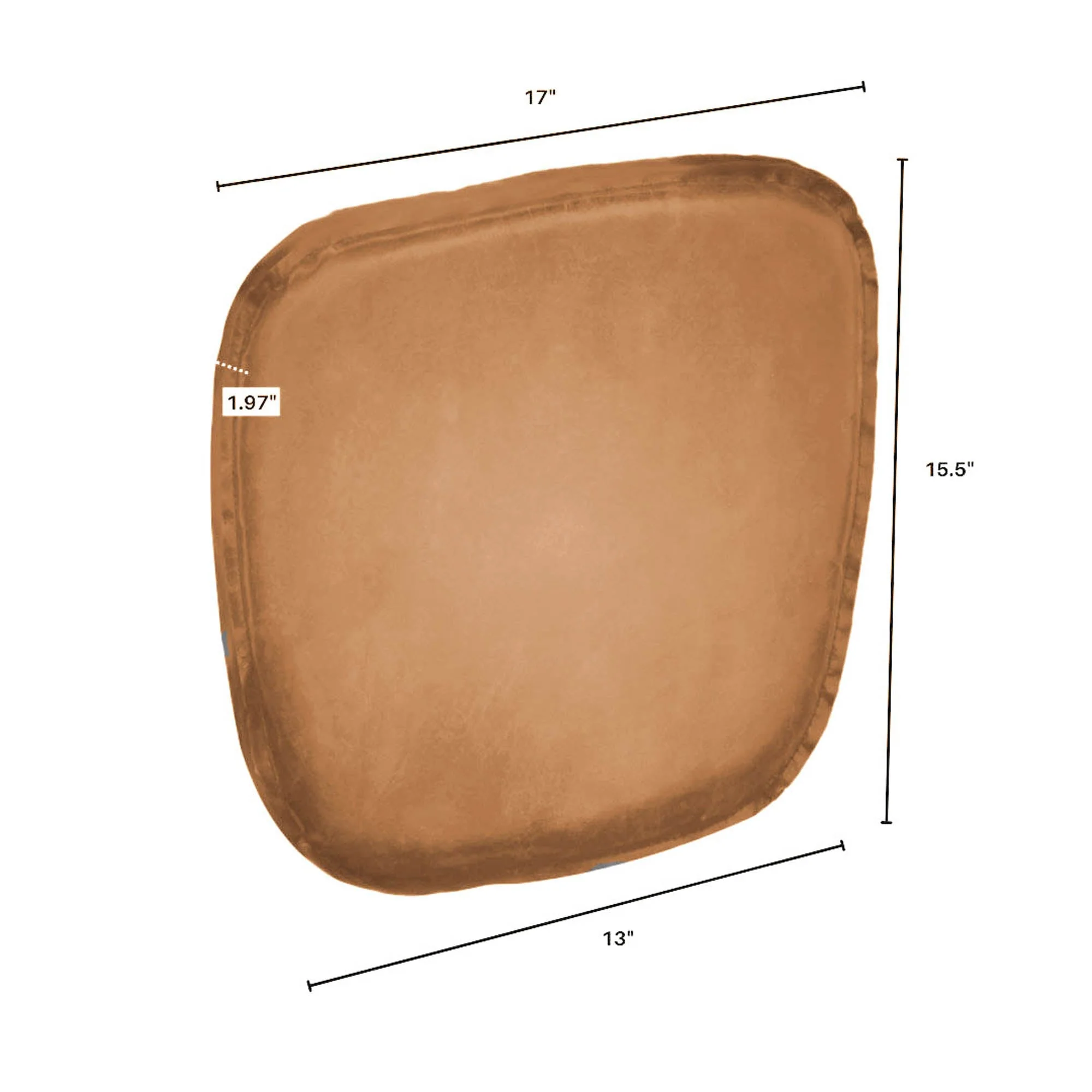 Metal Crossback Leather Cushion Seat - Cognac - Image 4