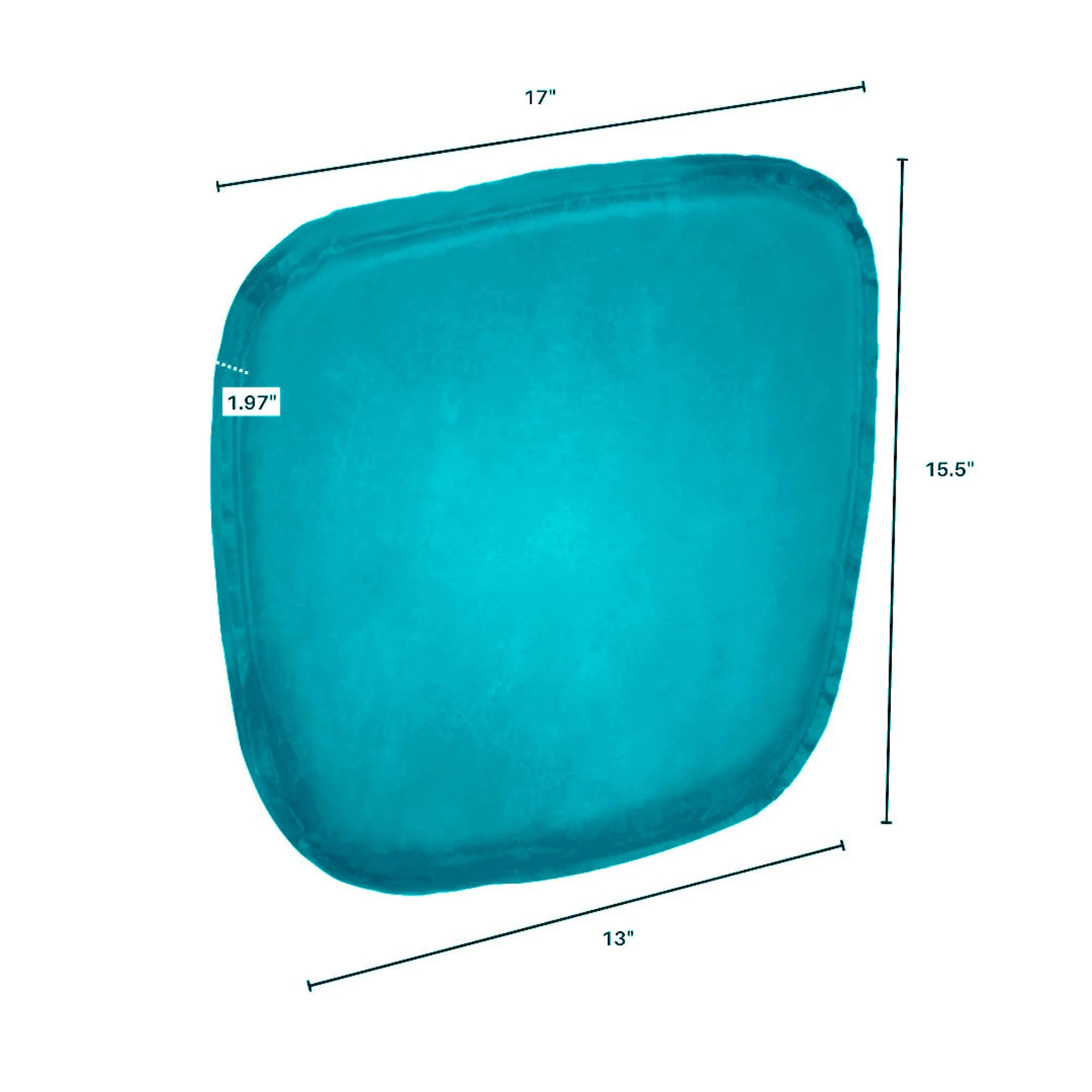 Metal Crossback Leather Cushion Seat - Peacock Blue - Image 4