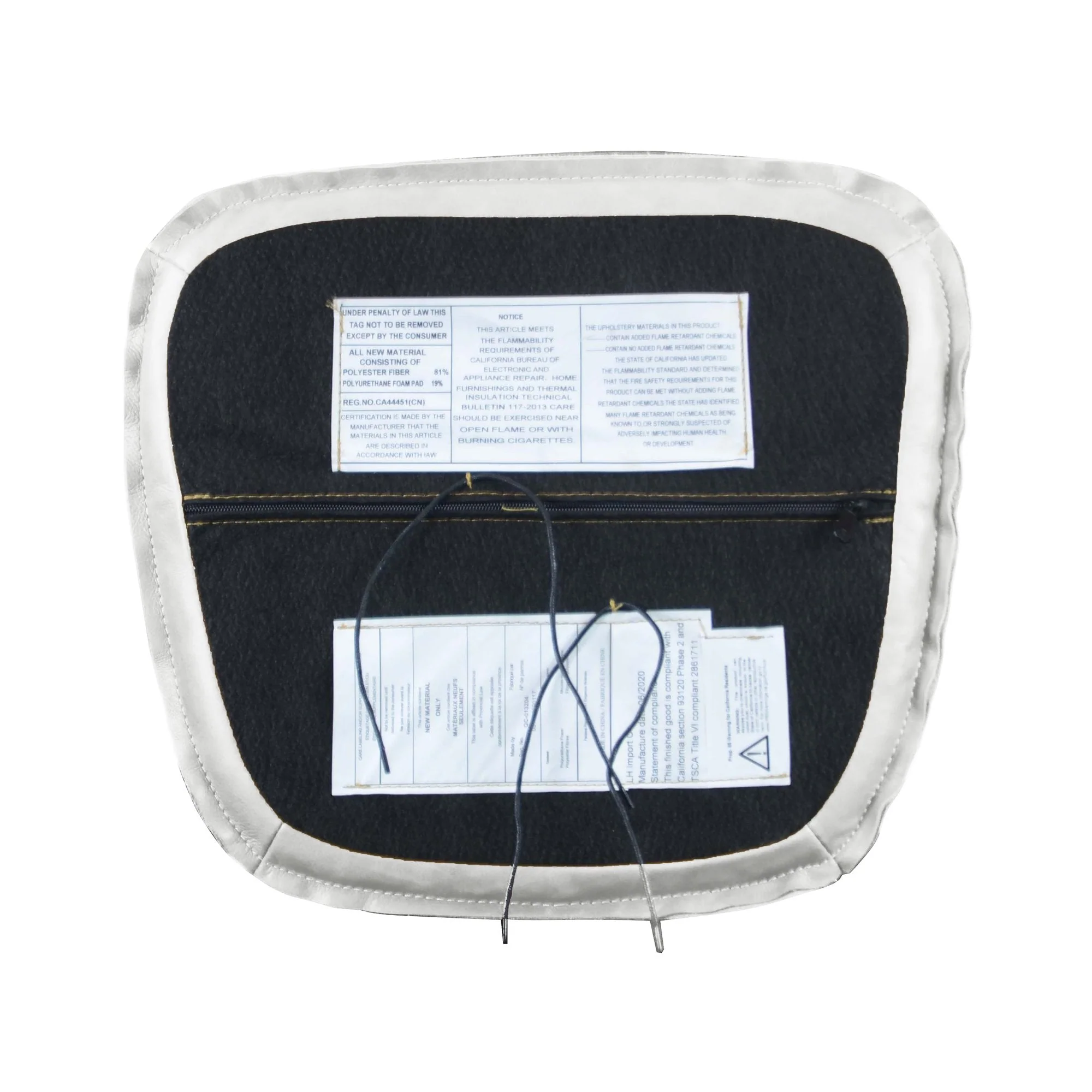 Metal Crossback Leather Cushion Seat - White - Image 3