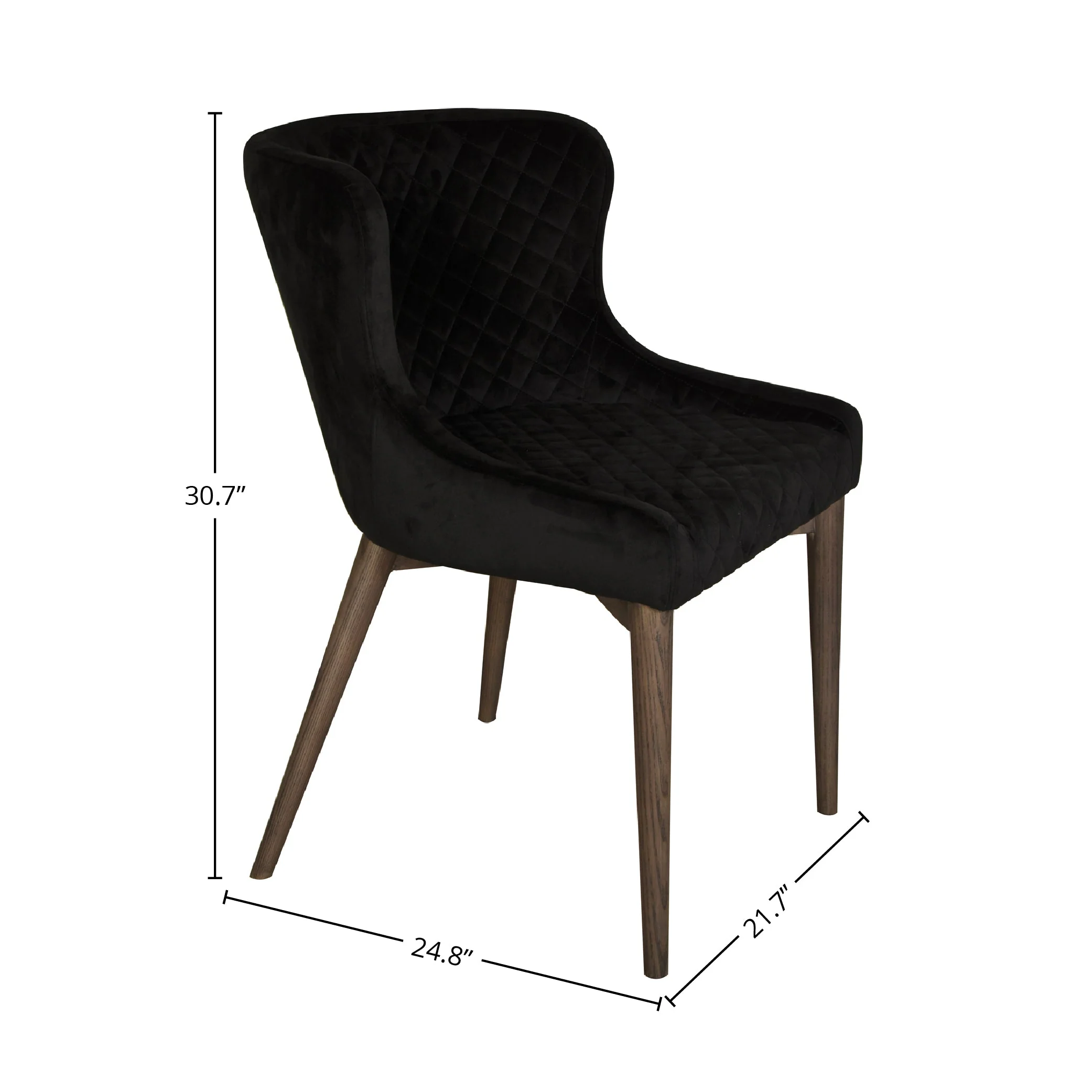Mila Dining Chair - Black Velvet - Image 8