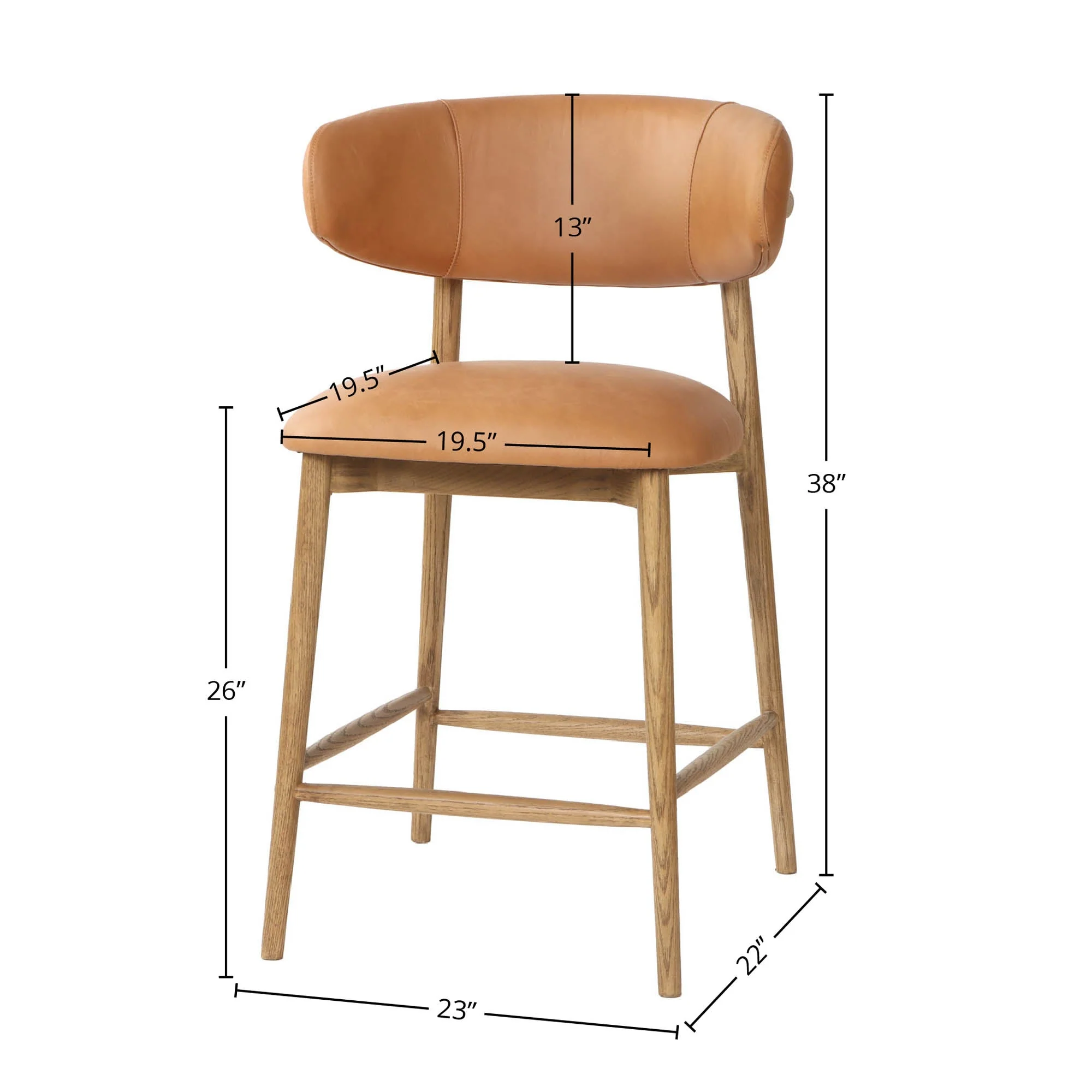 Milo Counter Stool - Hazelnut (TH) - Image 8