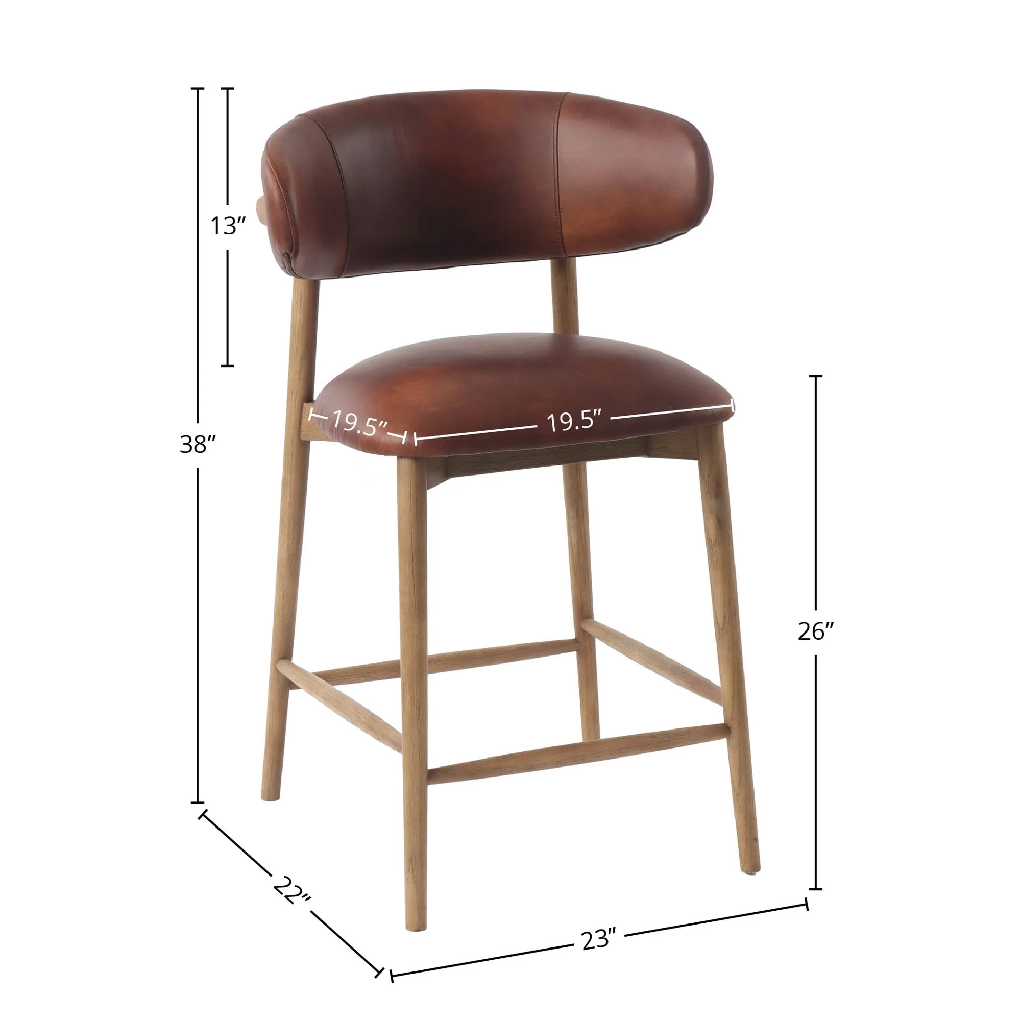 Milo Counter Stool - Tobacco (TH) - Image 3