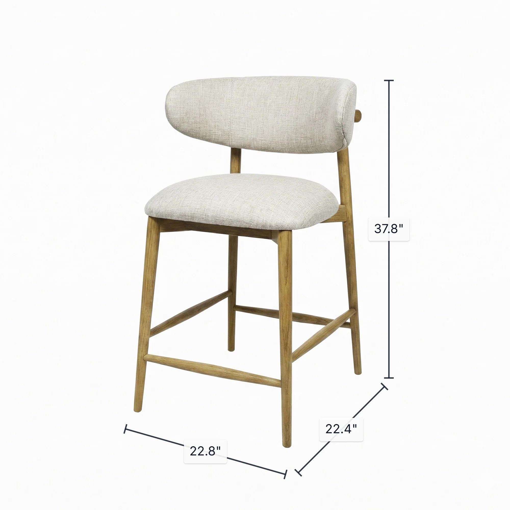 Milo Counter Stool - Vanilla Tweed (Limited Edition) - Image 3