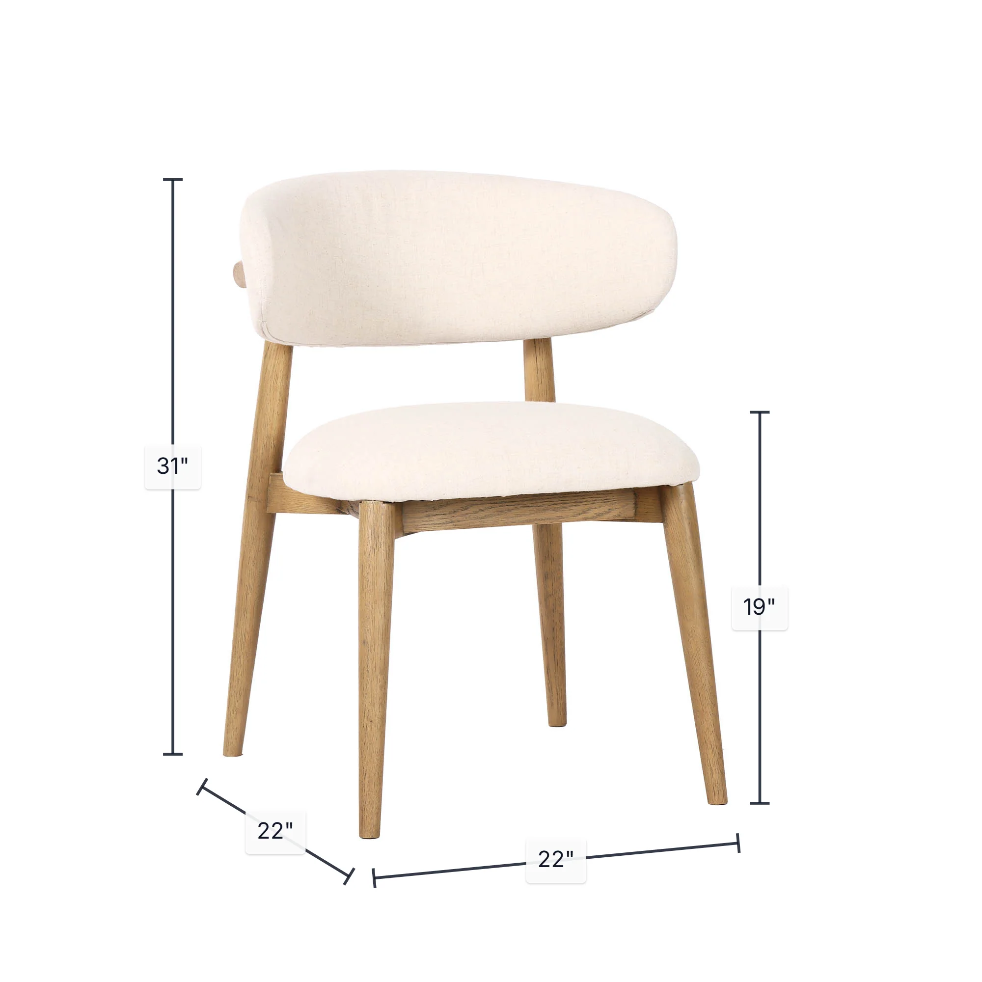 Milo Dining Chair - Savile Flax (TH) - Image 3