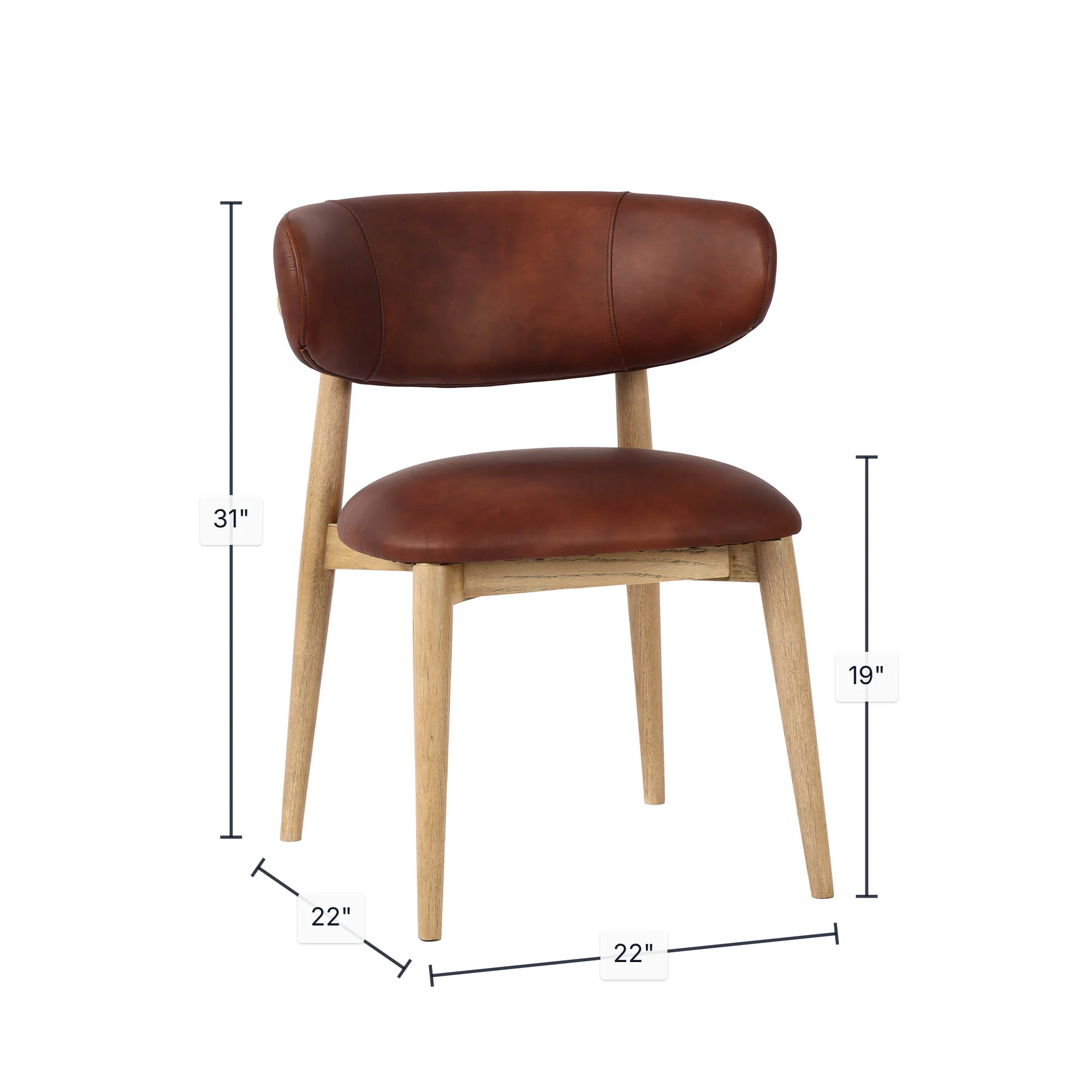 Milo Dining Chair - Tobacco (TH) - Image 3