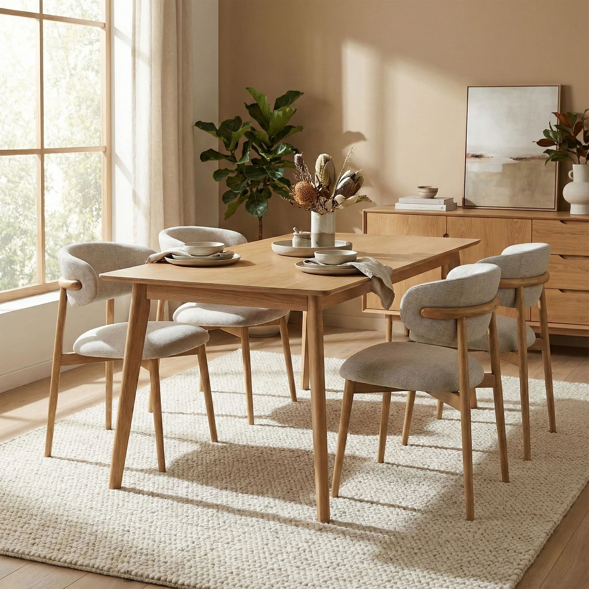 Milo Dining Chair - Vanilla Tweed - Image 13