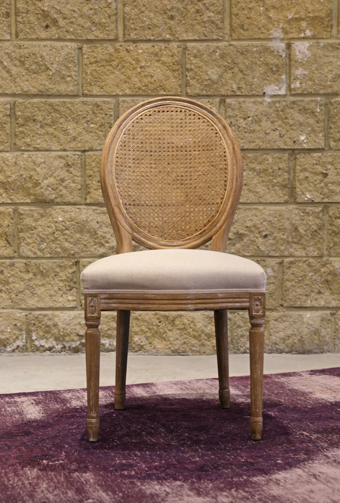 Napoleon Dining Chair w/ Cane Back - Antique Linen - Image 4