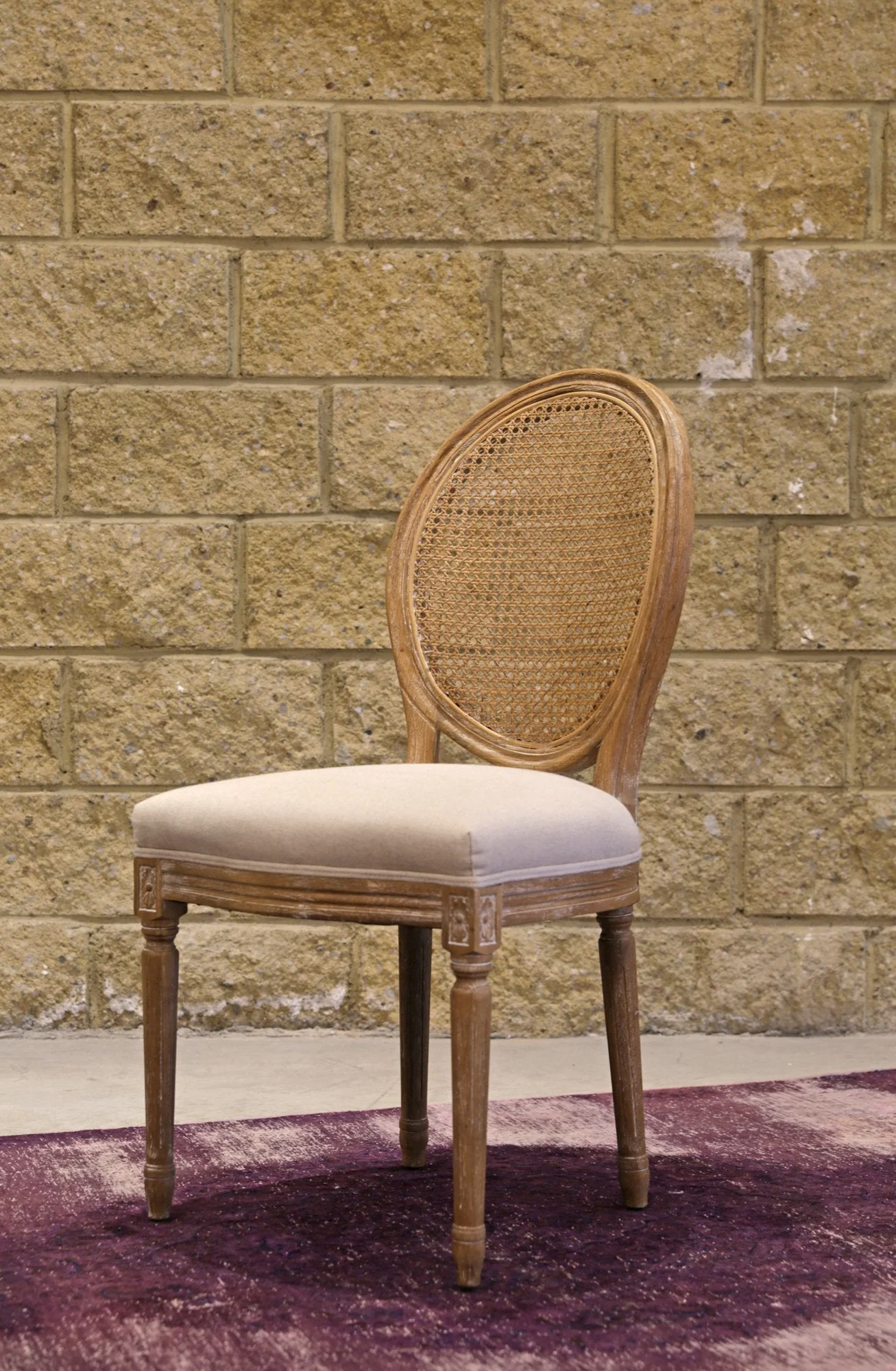 Napoleon Dining Chair w/ Cane Back - Antique Linen - Image 5