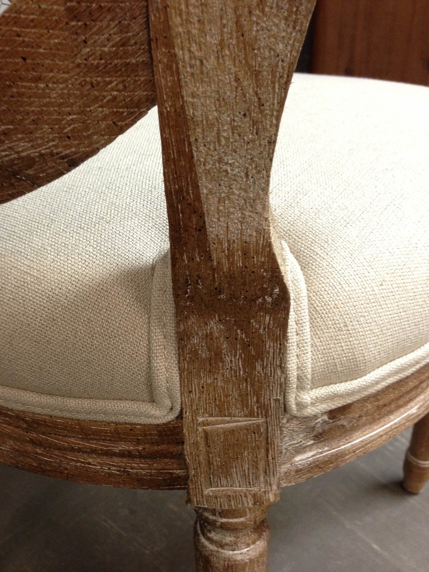 Napoleon Dining Chair w/ Cane Back - Antique Linen - Image 6