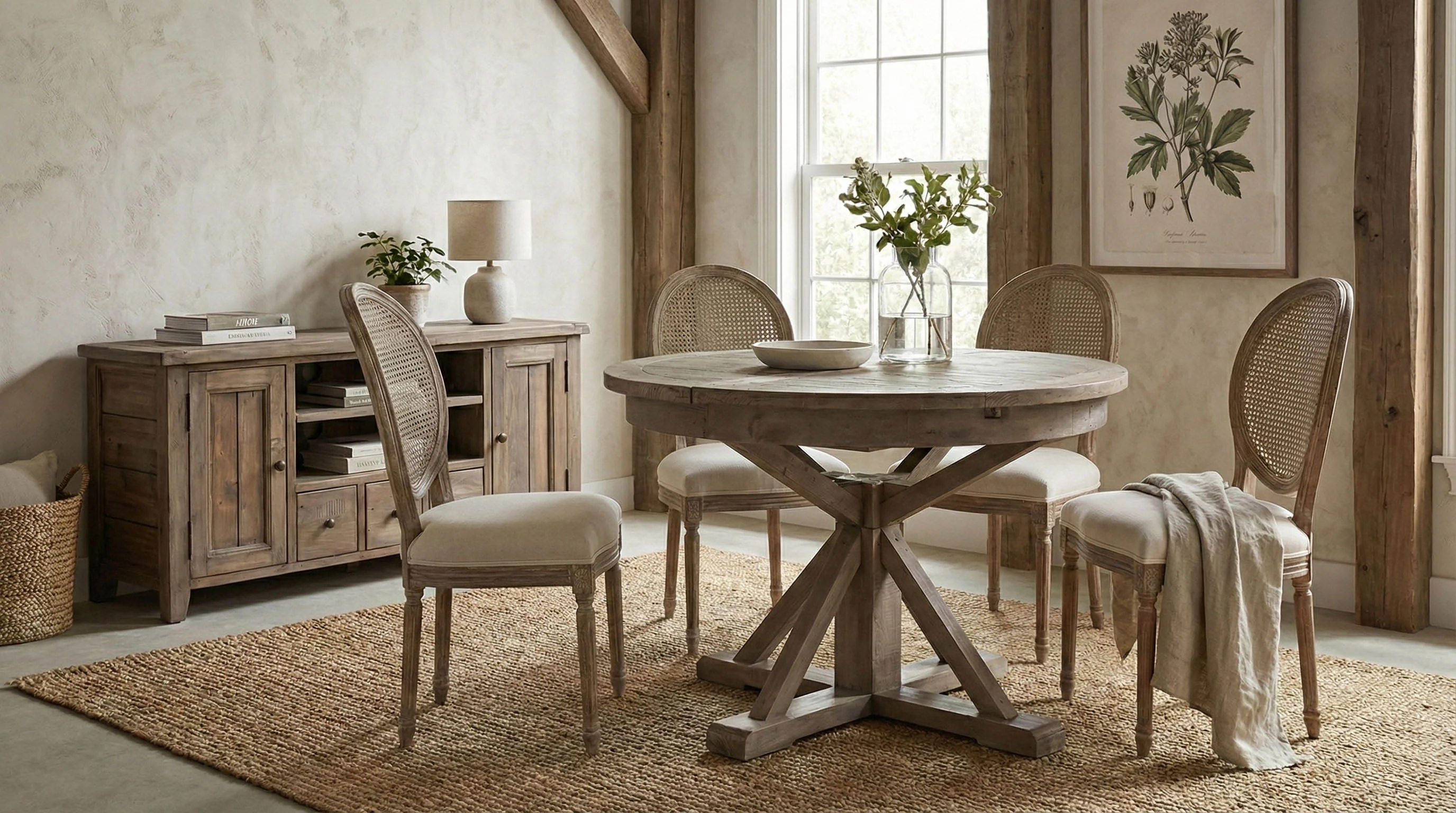 Napoleon Dining Chair w/ Cane Back - Antique Linen - Image 8