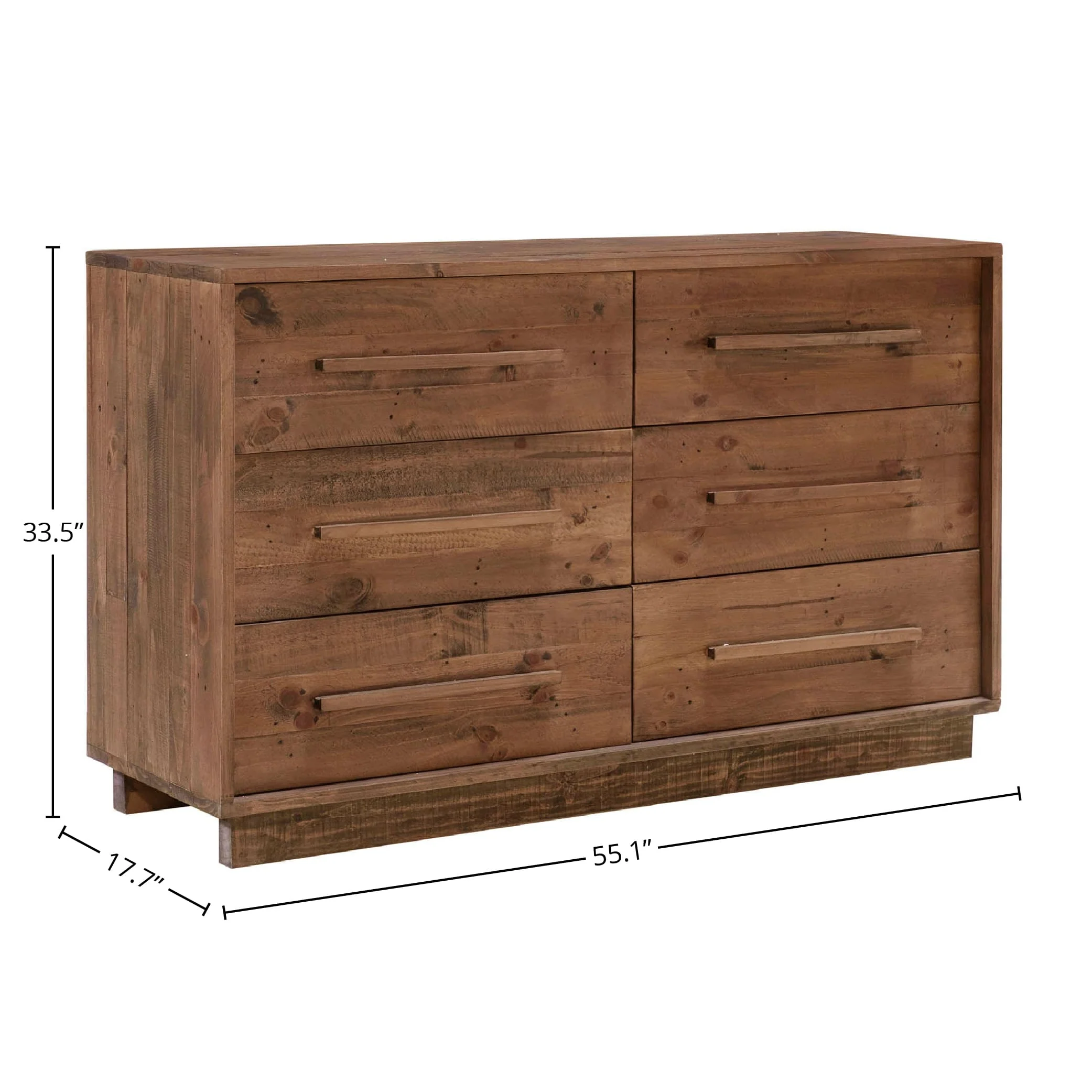 Nevada 6 Drawer Dresser - Dark Driftwood - Image 3