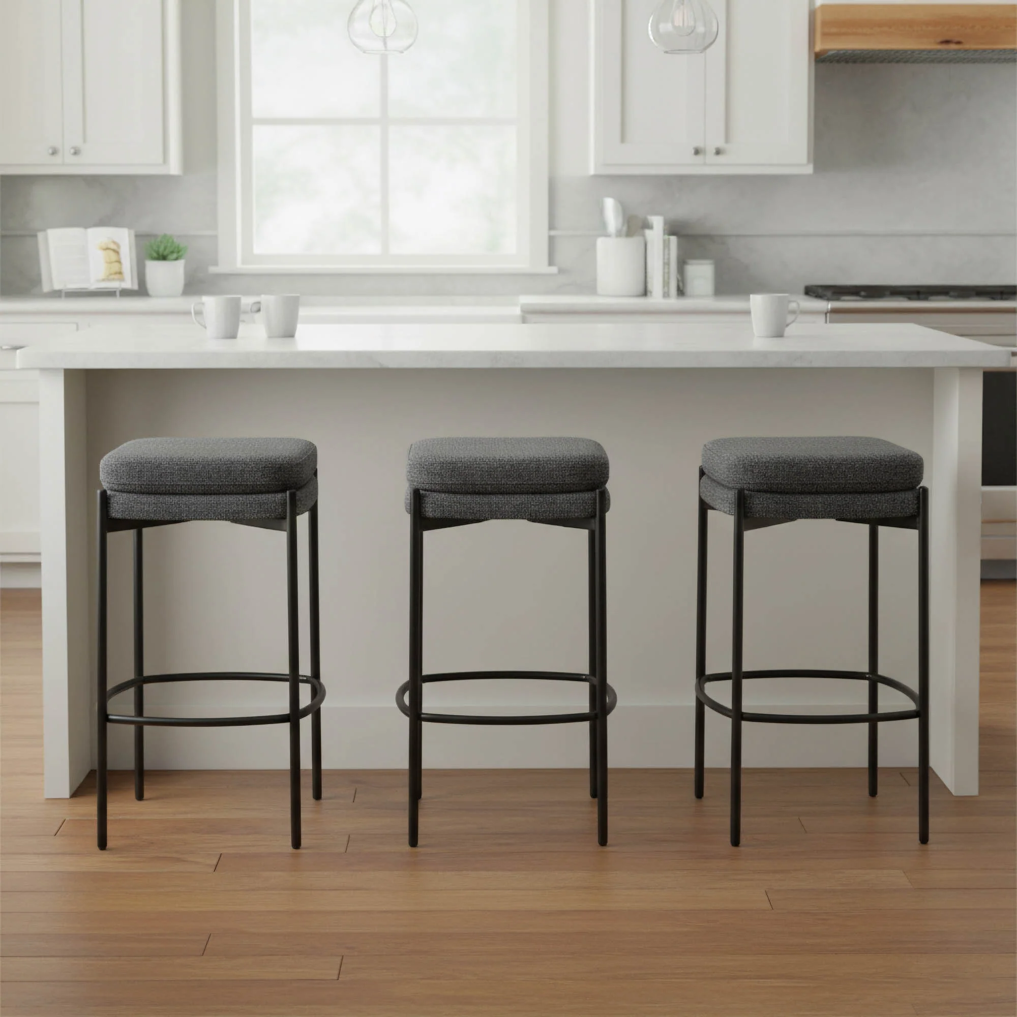 Nina Counter Stool - Chunky Grey - Image 2