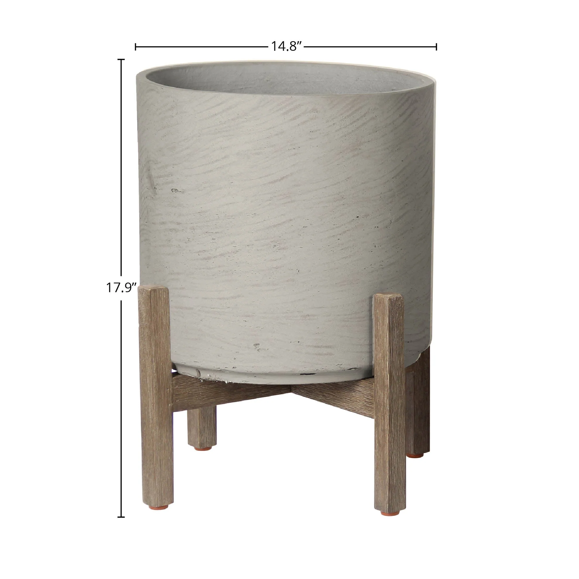 Patio Round Large Standing Pot - Cement Grey - Image 3