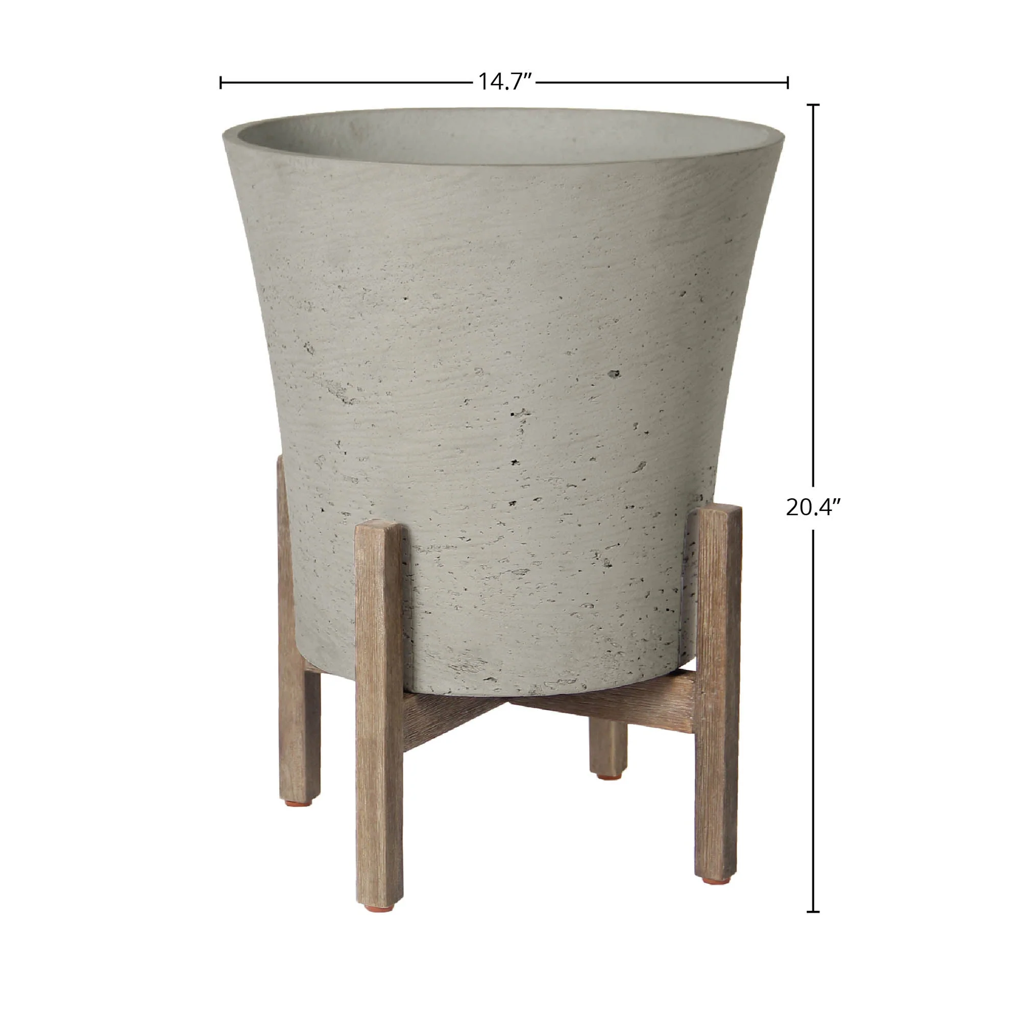 Patio Tapered Large Standing Pot - Cement Grey - Image 3