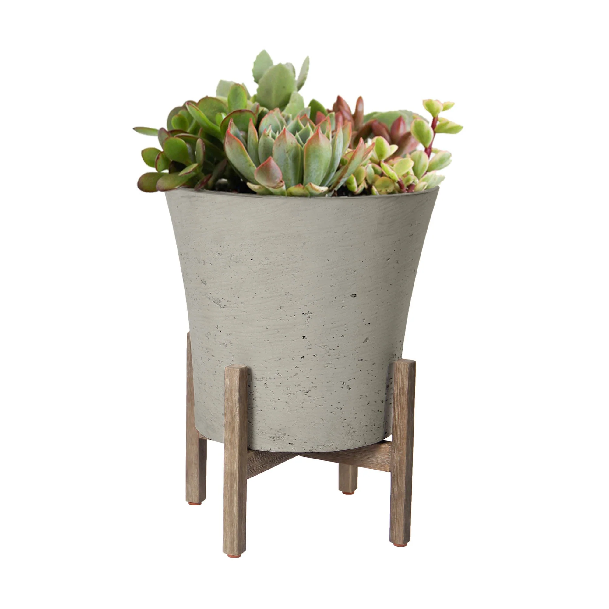 Patio Tapered Medium Standing Pot - Cement Grey - Image 2
