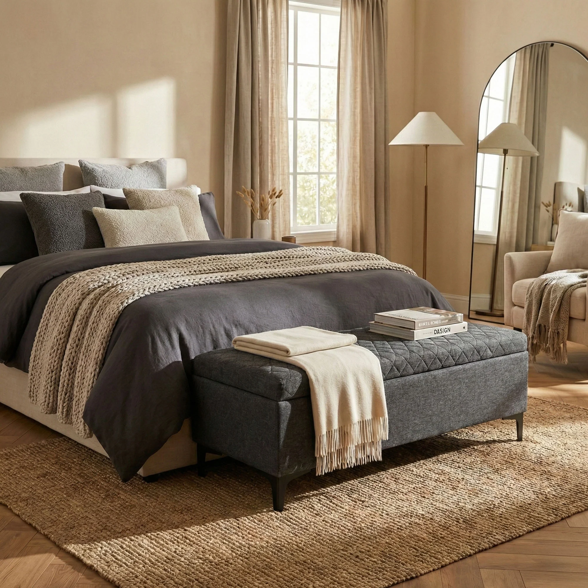 Reece Storage Bench - Charcoal Grey - Image 3