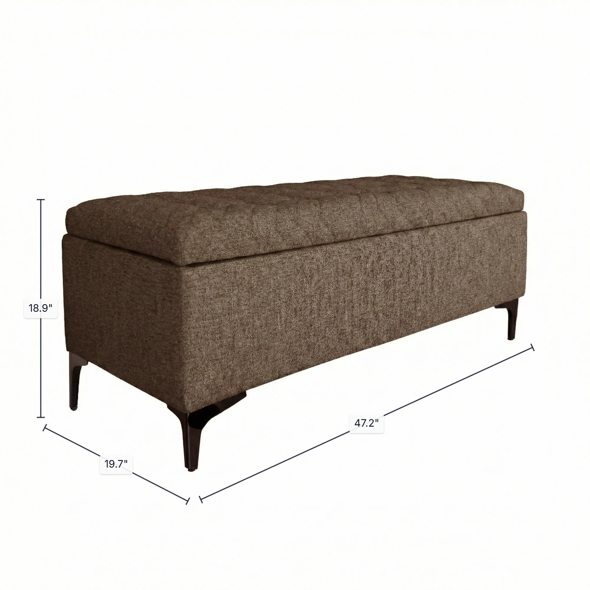 Reece Storage Bench - Medium Brown - Image 3