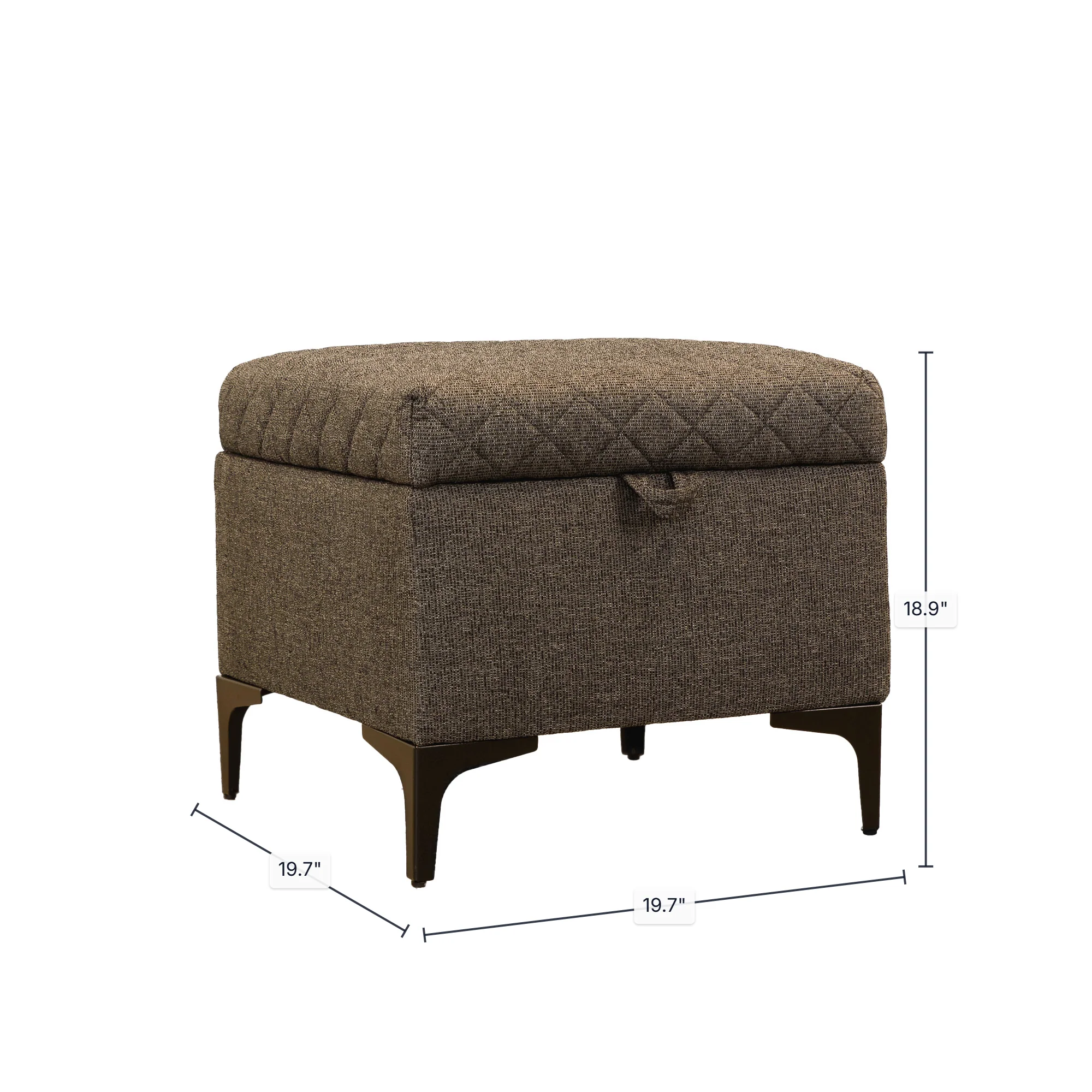 Reece Storage Ottoman - Medium Brown - Image 3