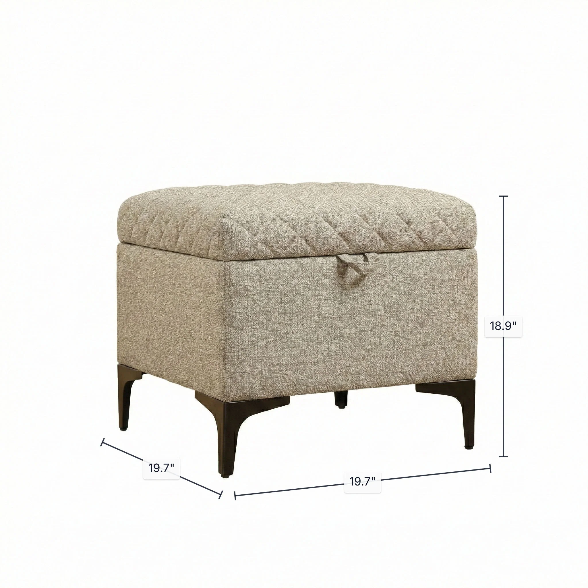 Reece Storage Ottoman - Tan - Image 3