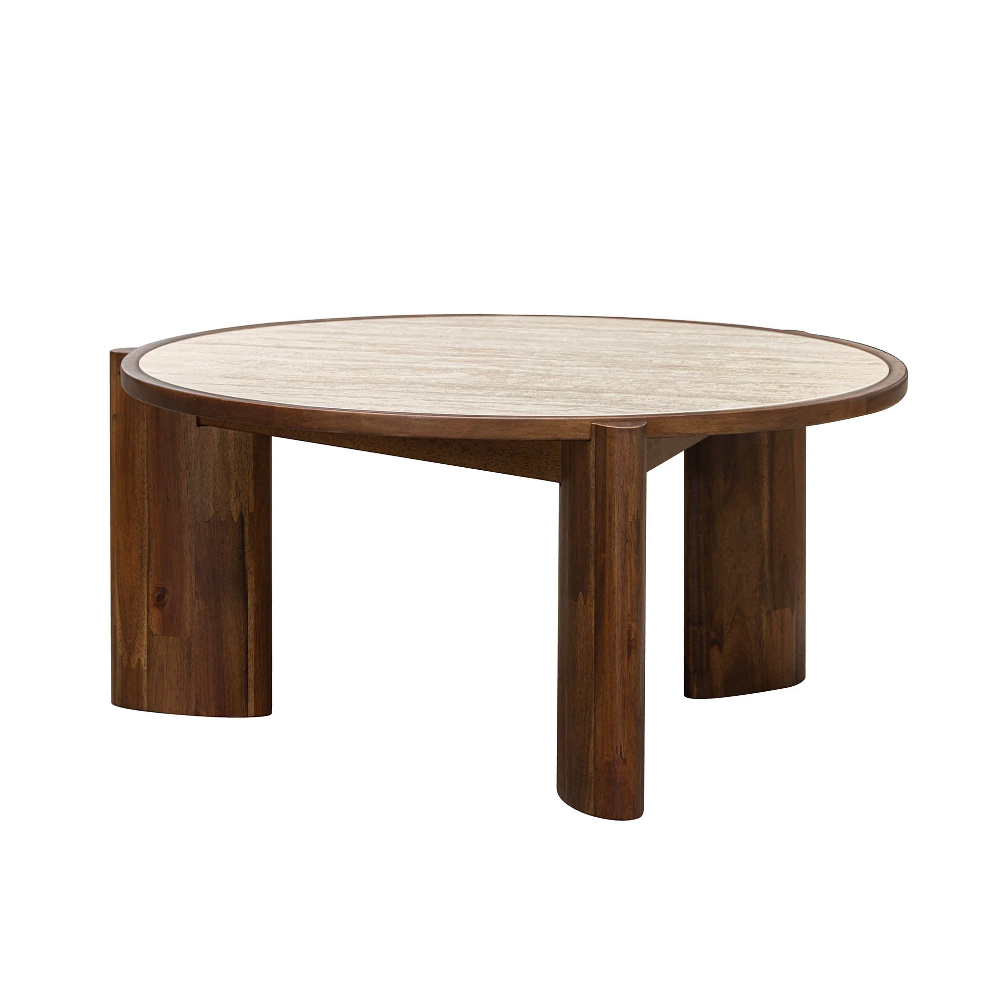 Remix Round Coffee Table - Travertine - Image 4