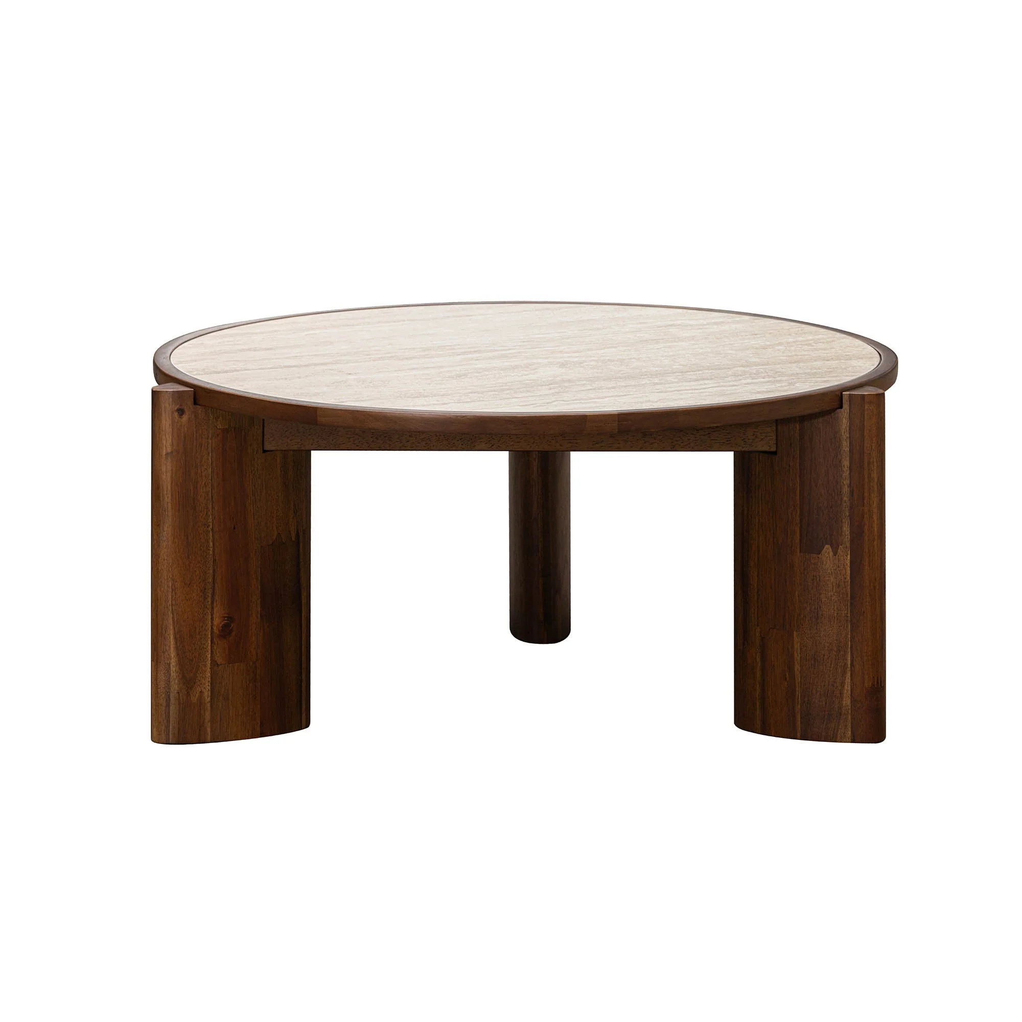 Remix Round Coffee Table - Travertine - Image 6