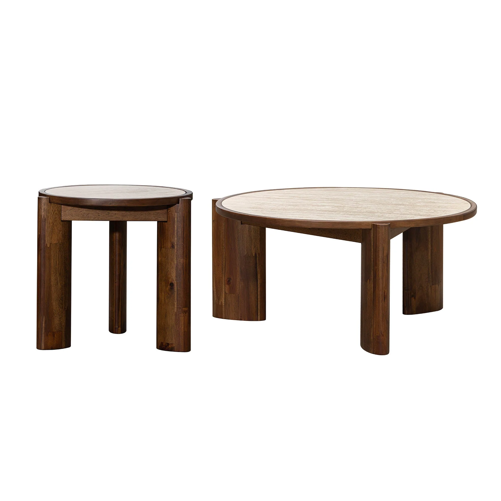 Remix Round Coffee Table - Travertine - Image 8