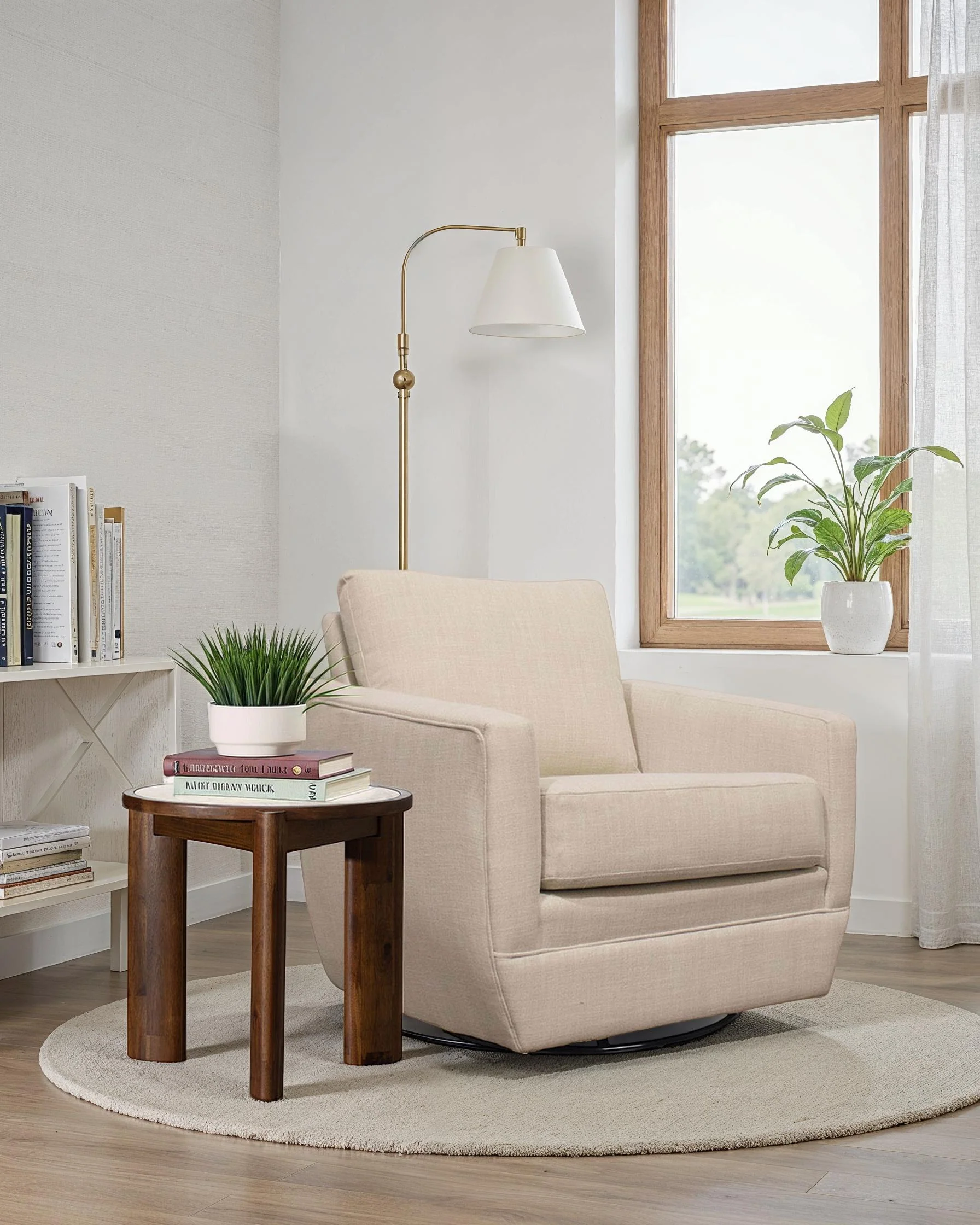 Remix Round Side Table - Travertine - Image 8