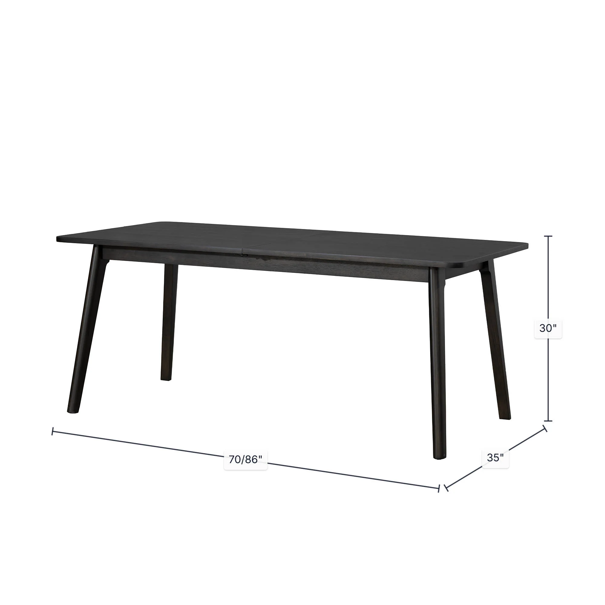 Remix Extension Dining Table (70"/86") - Antique Black - Image 3