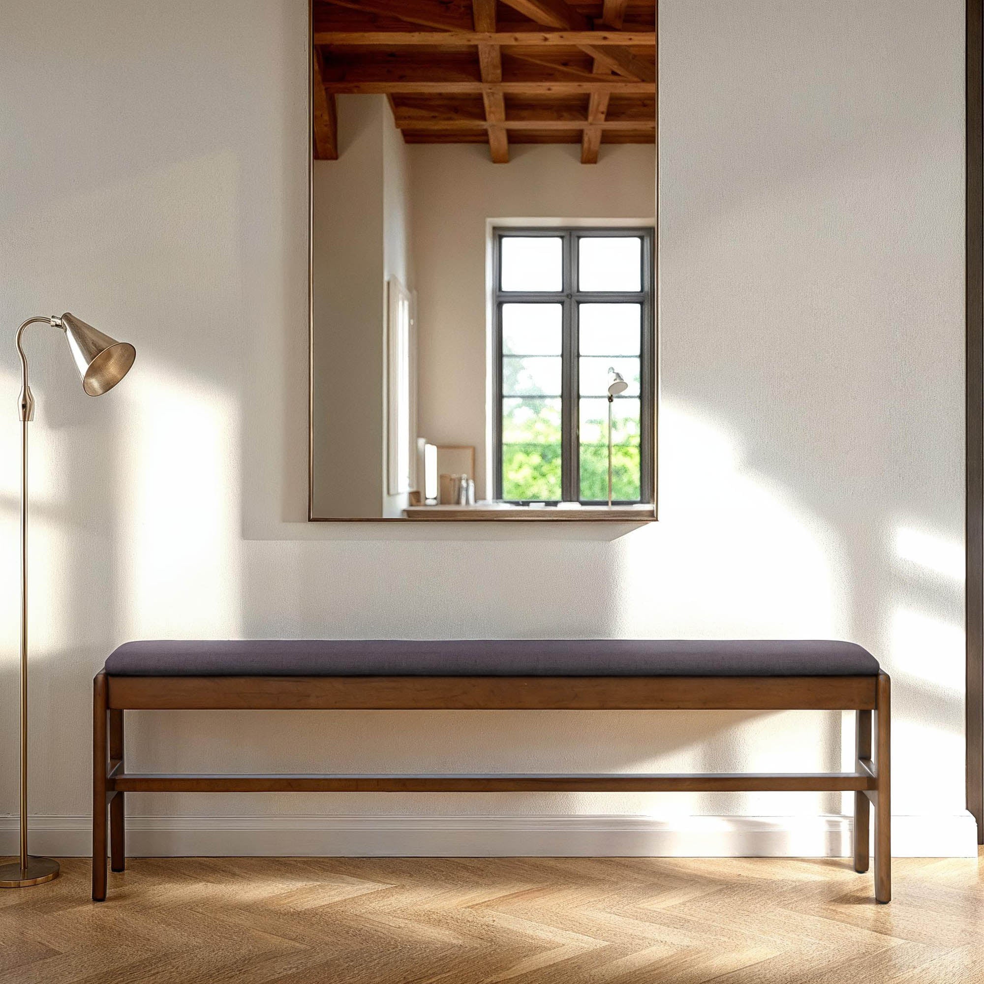 Remix Upholstered Bench - Grey - Image 2