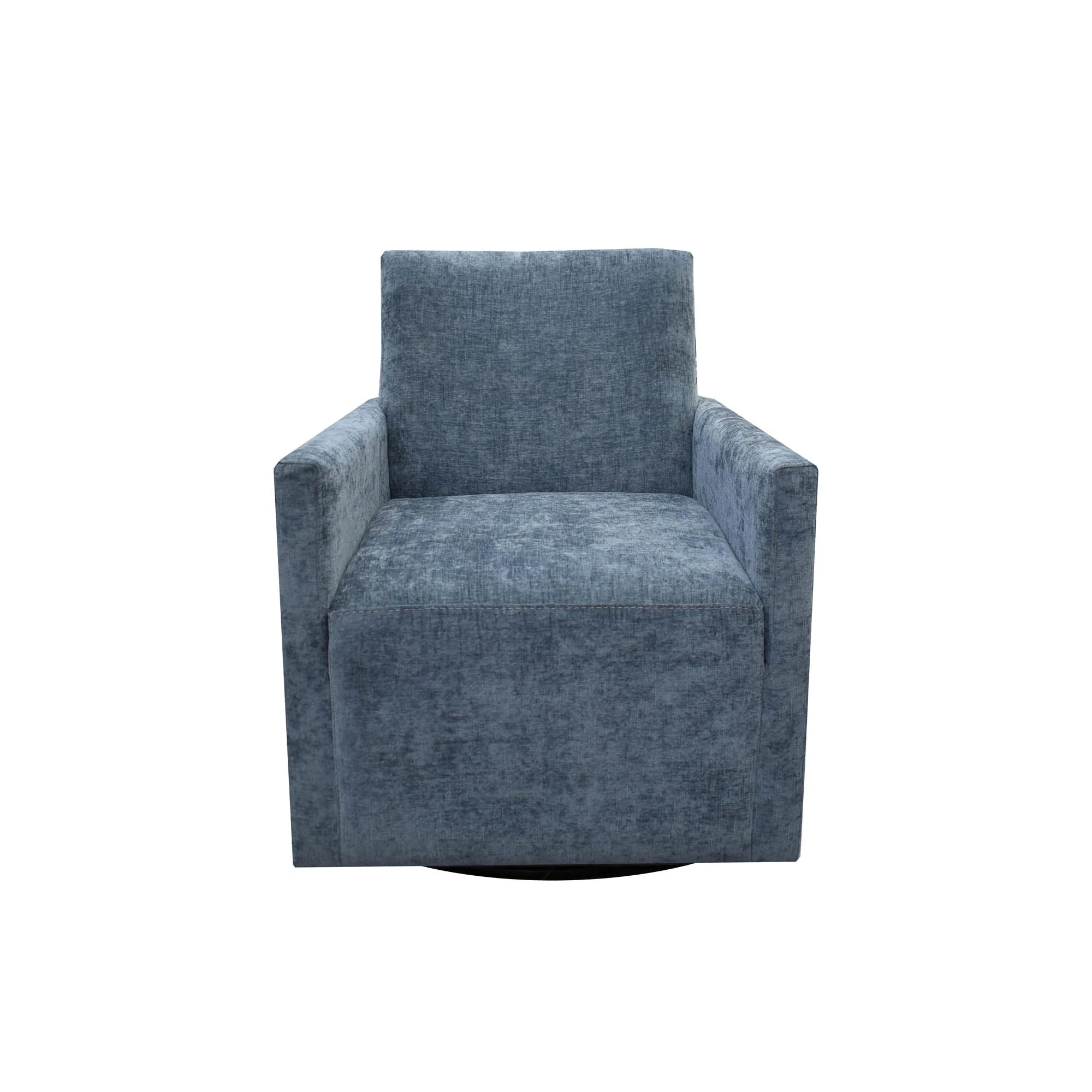 Riley Swivel Club Chair - Aqua Chenille - Image 3