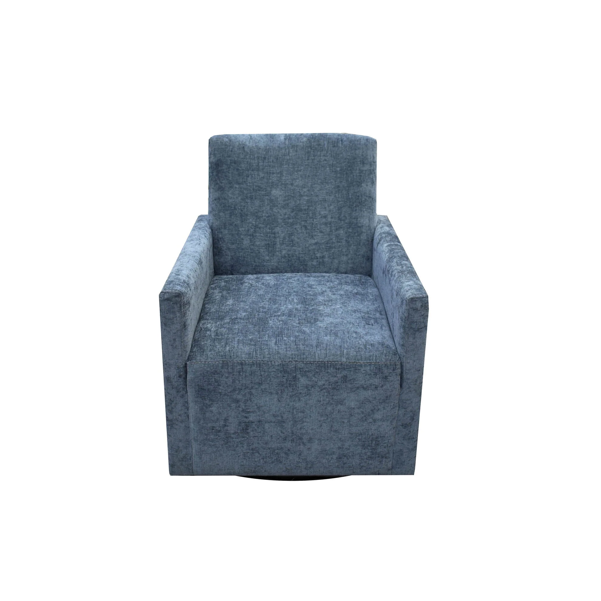 Riley Swivel Club Chair - Aqua Chenille - Image 8