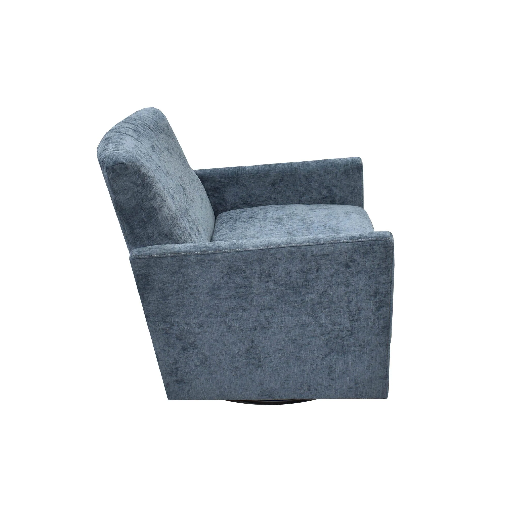 Riley Swivel Club Chair - Aqua Chenille - Image 9