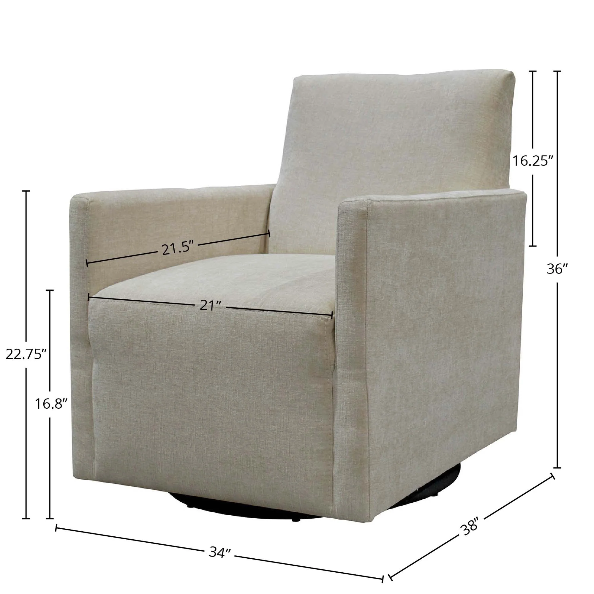 Riley Swivel Club Chair - Ivory - Image 3