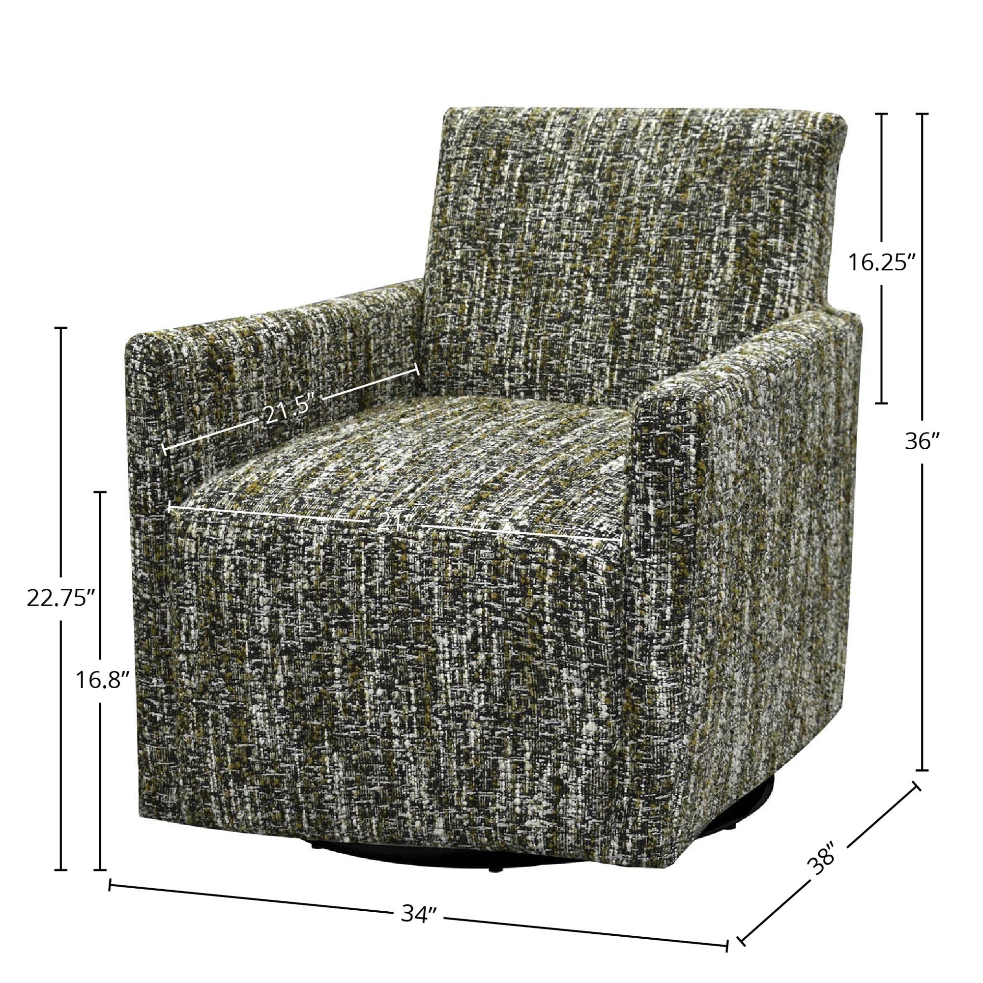 Riley Swivel Club Chair - Paris Green - Image 3