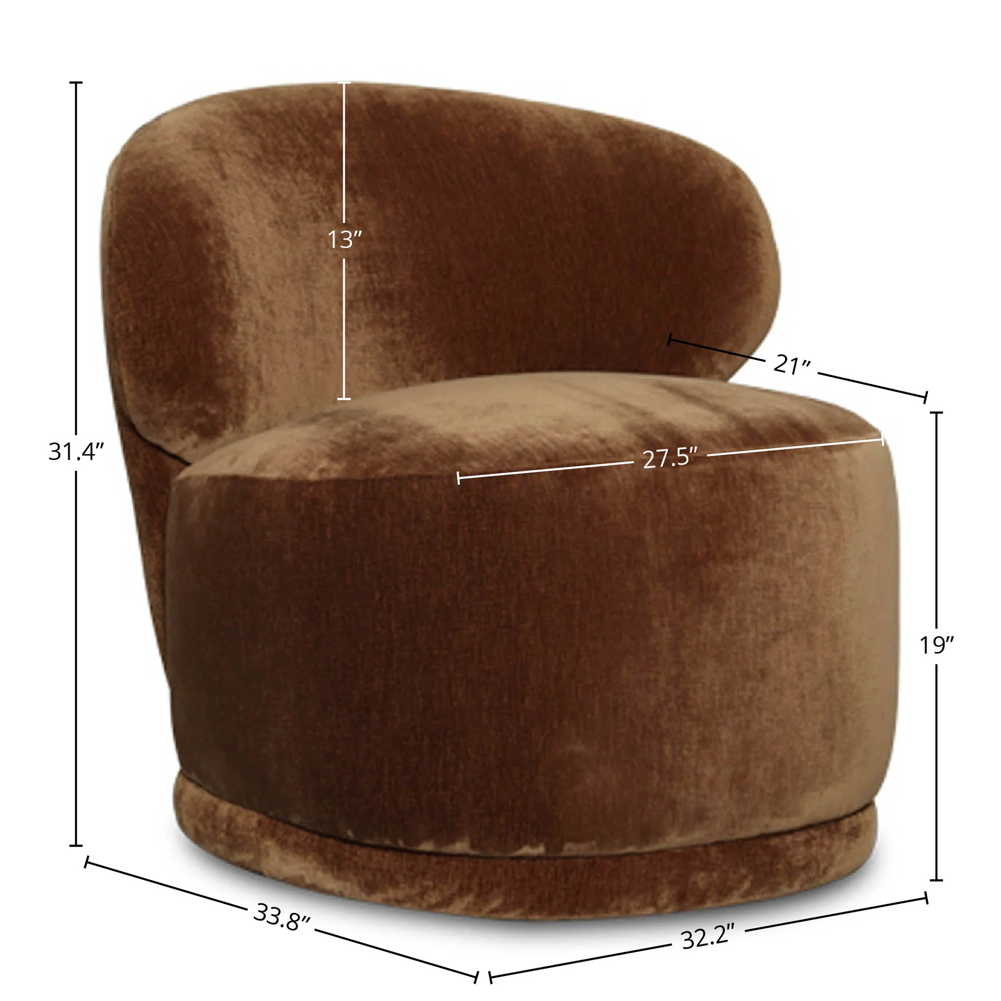 Rollo Club Chair - Distressed Velvet Bronze - Image 3