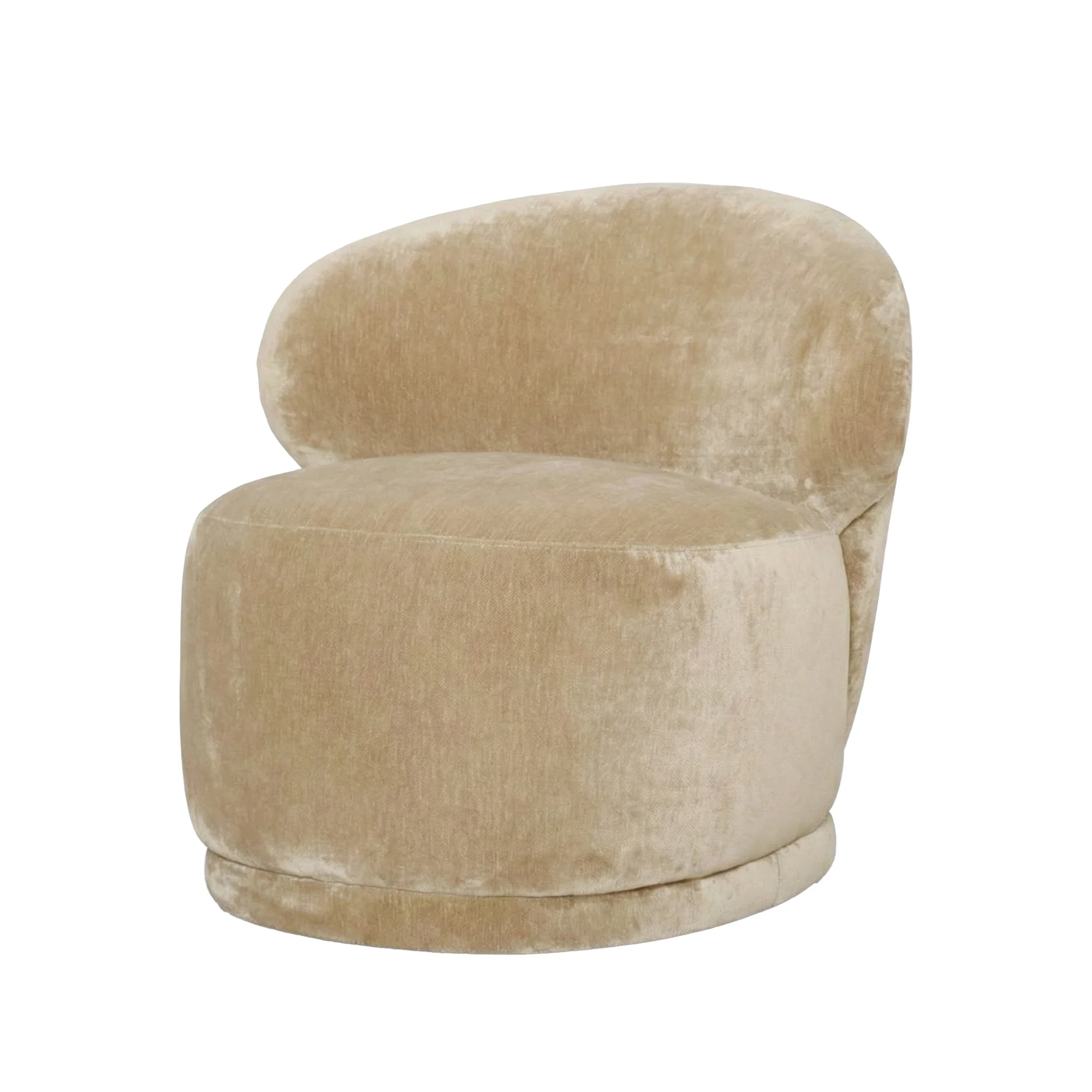 Rollo Club Chair - Distressed Velvet Natural