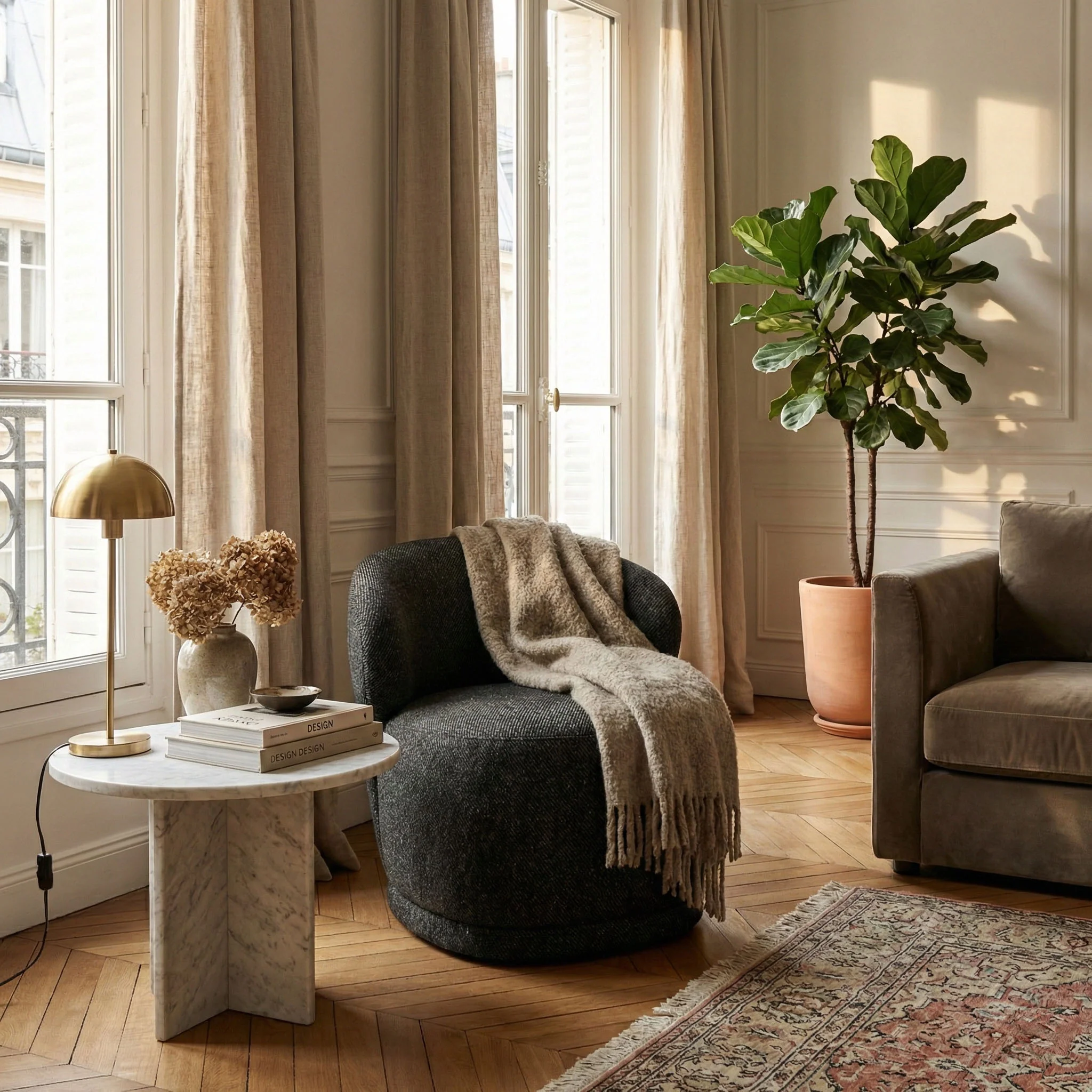 Rollo Club Chair - Twill Charcoal - Image 2