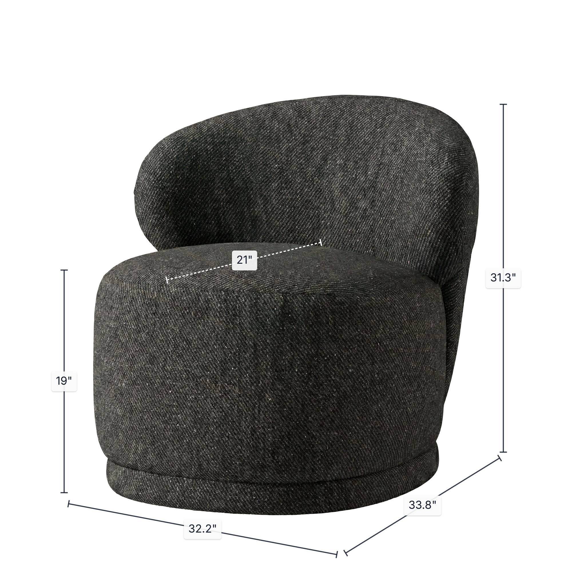 Rollo Club Chair - Twill Charcoal - Image 3