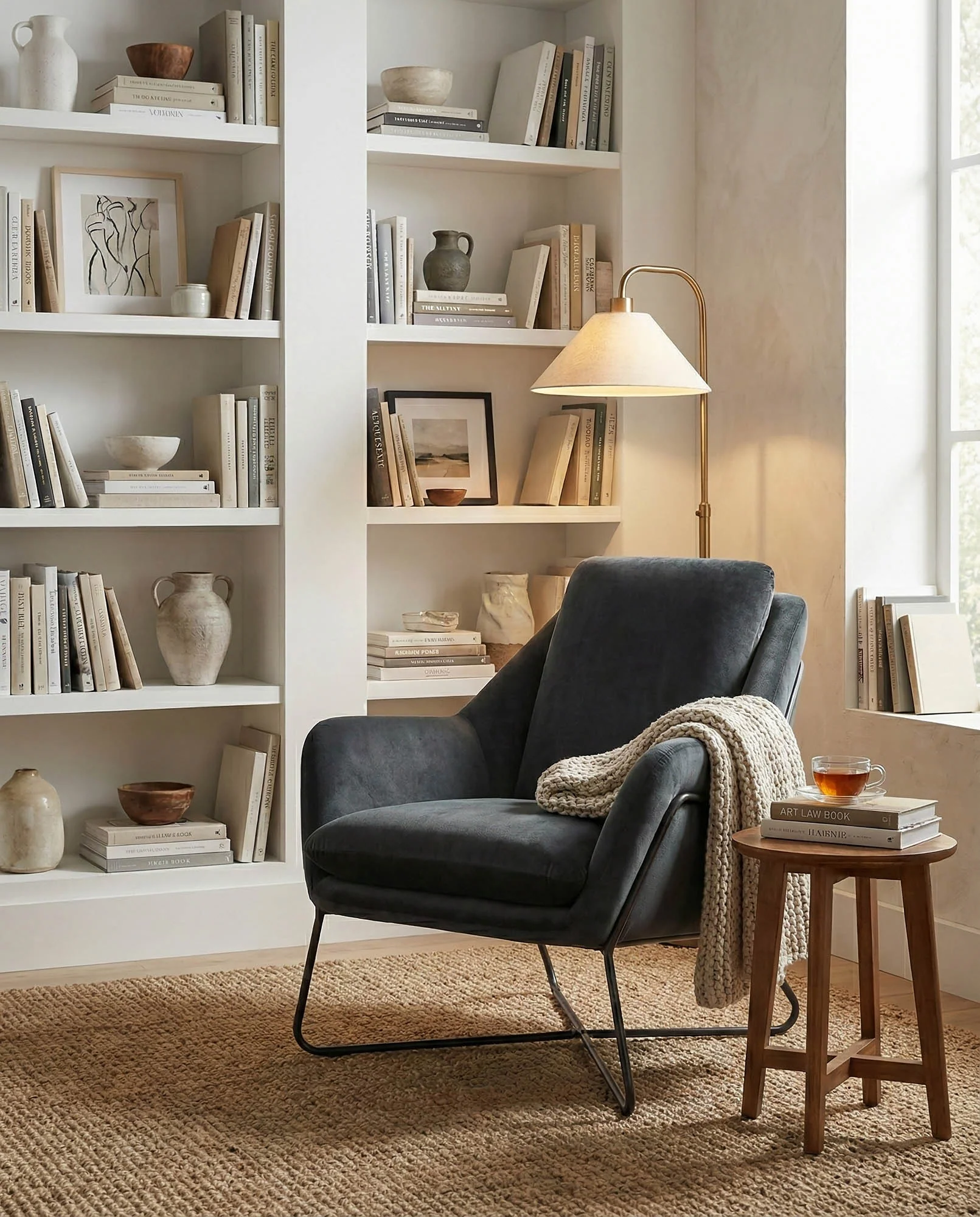 Romeo Lounge Chair - Dark Grey Velvet - Image 9