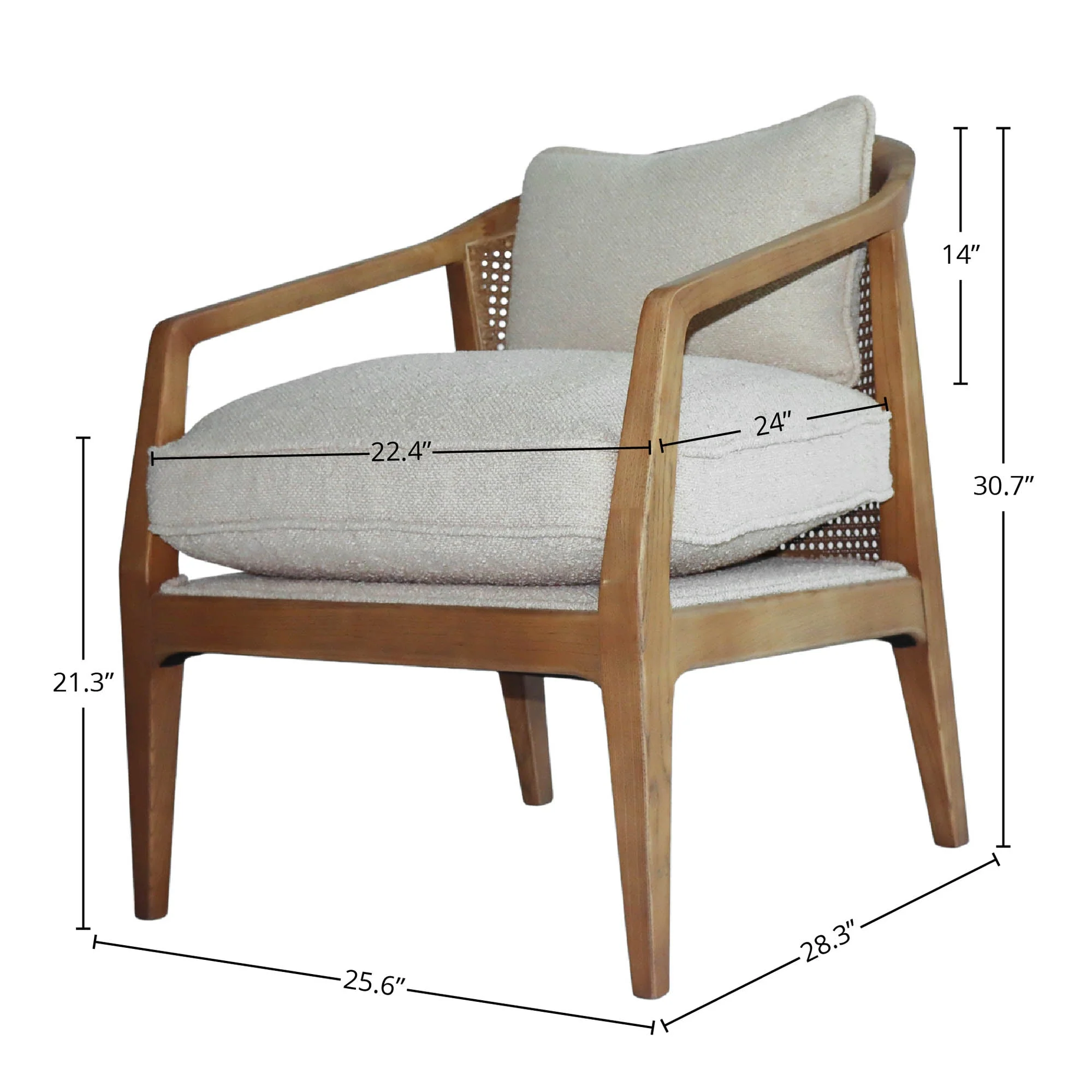 Rosa Club Chair - Sand Boucle - Image 3